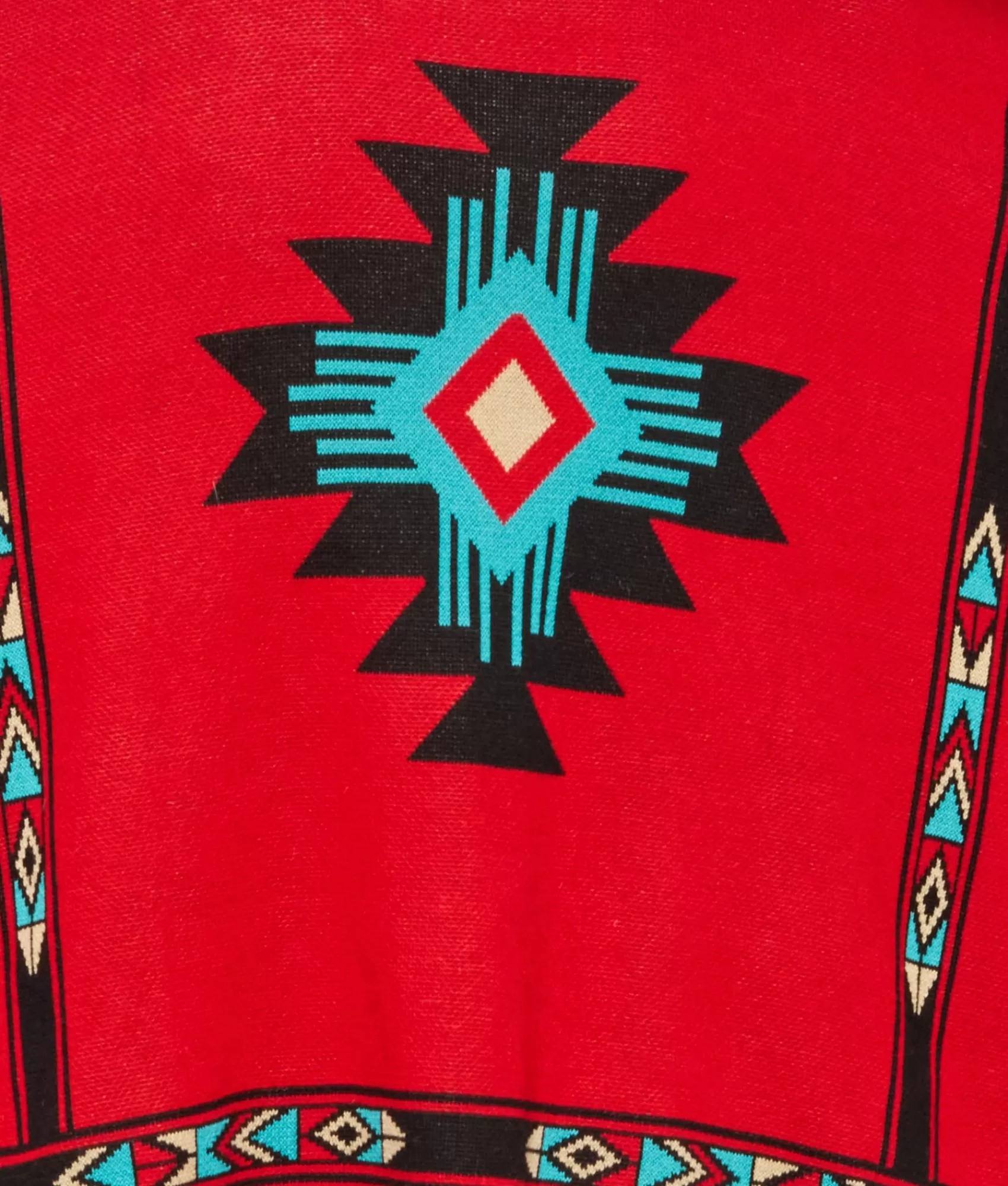 Lucchese Outerwear | Capes | Alpaca Fleece Cape Red/Turquoise