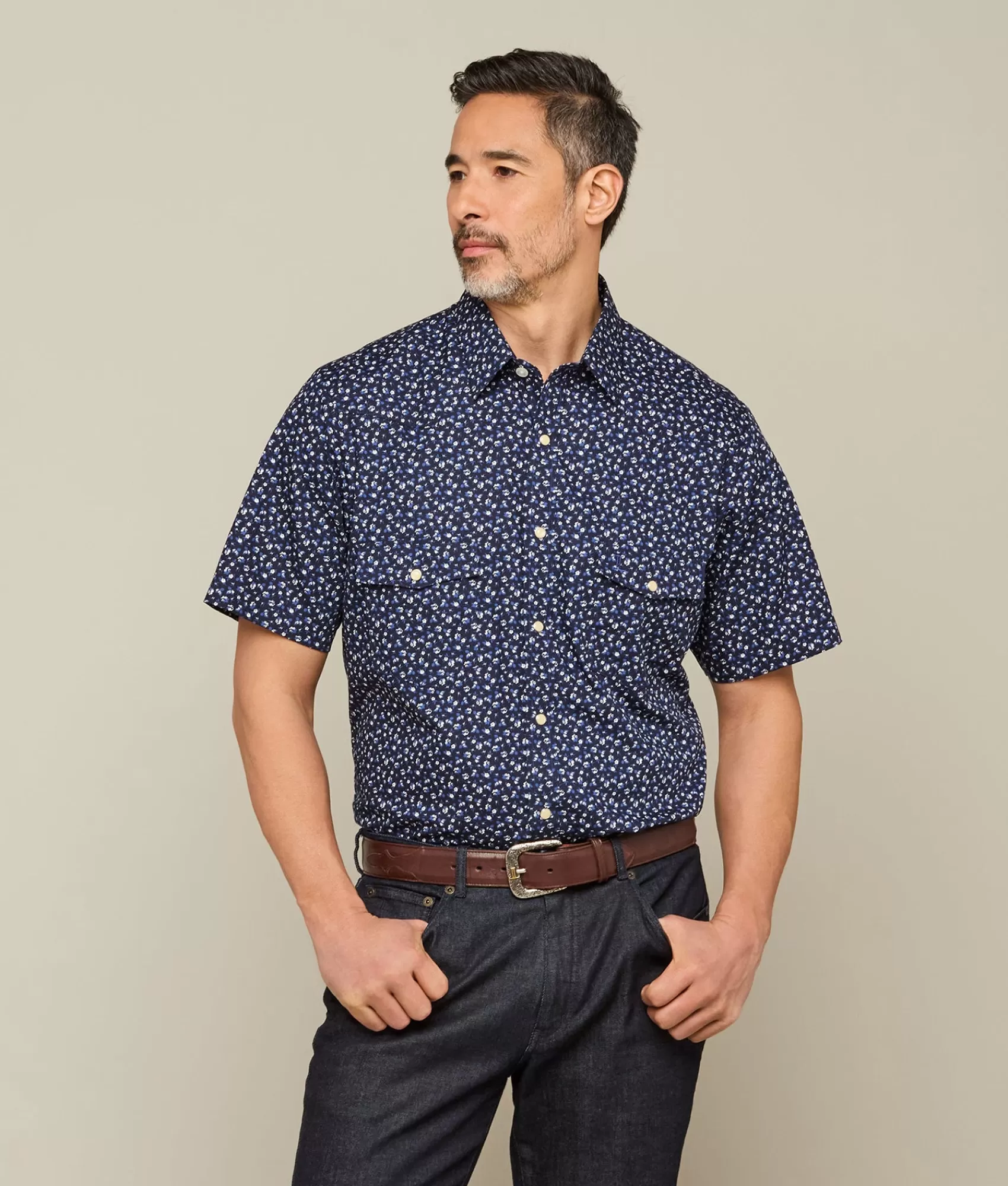 Lucchese Tops | Austin BlueOnNavyFloralPrint