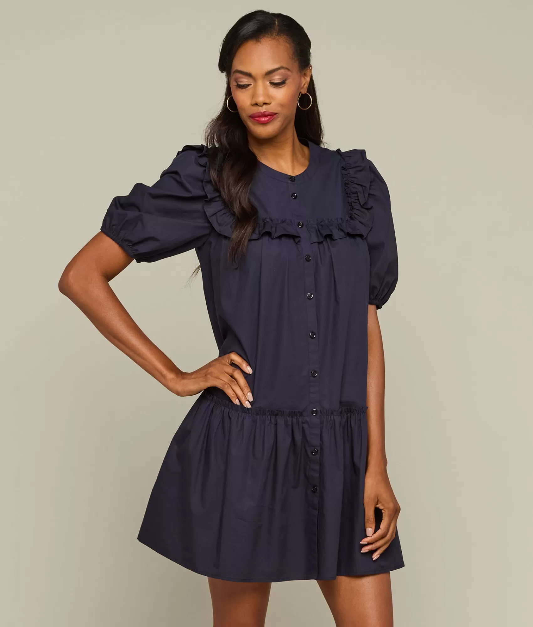 Lucchese Dresses | Babydoll Dress Navy