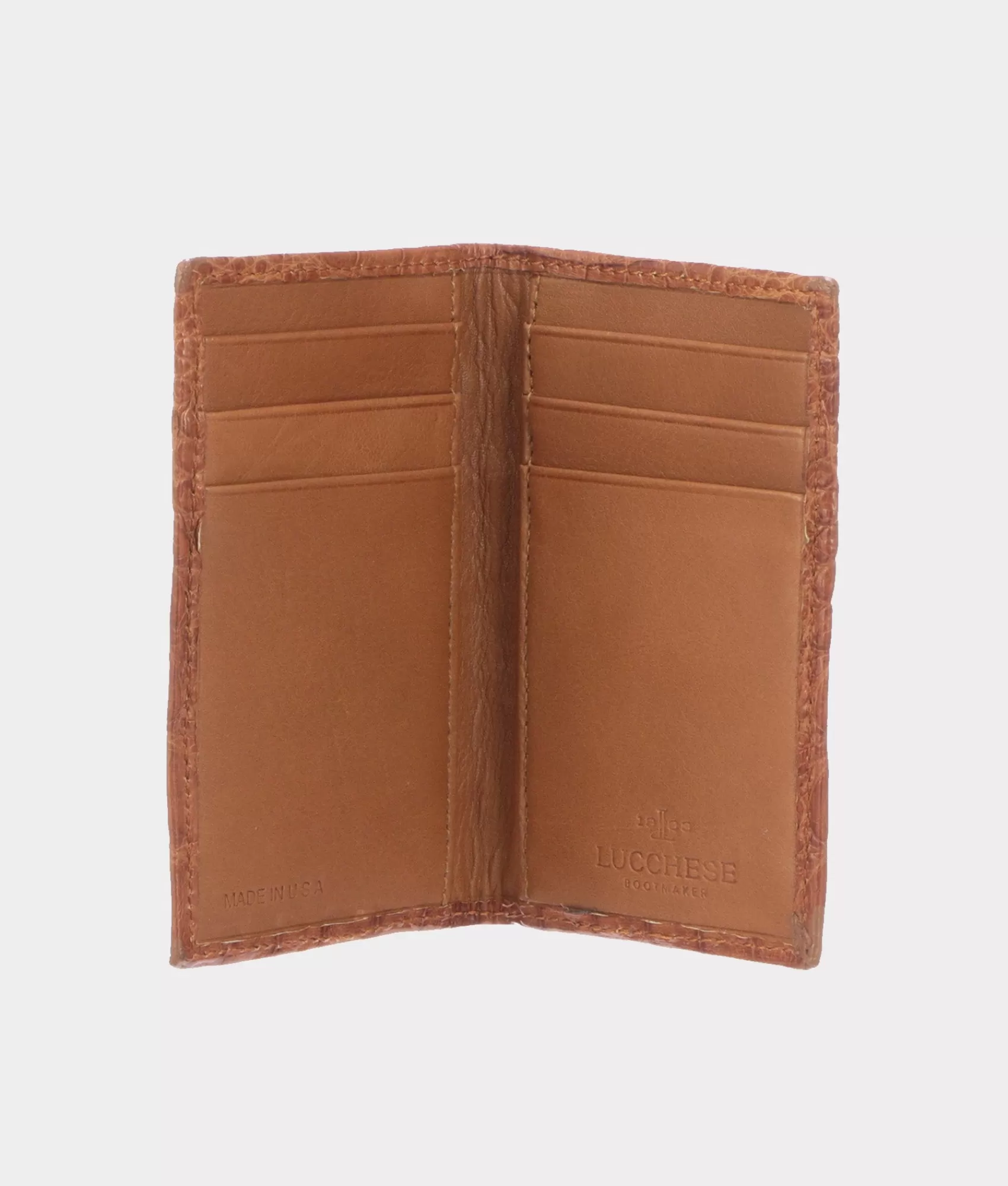 Lucchese Small Leather Goods | Small Leather Goods | Bifold Wallet – Crocodile Cognac