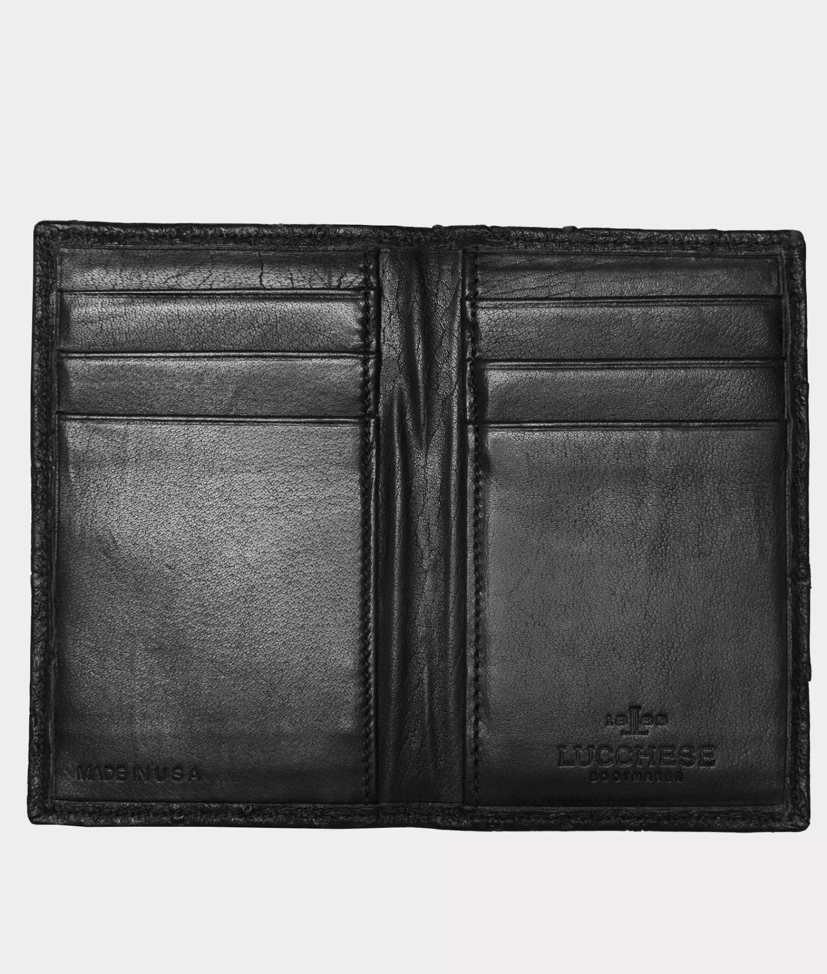 Lucchese Small Leather Goods | Small Leather Goods | Bifold Wallet – Ostrich Black