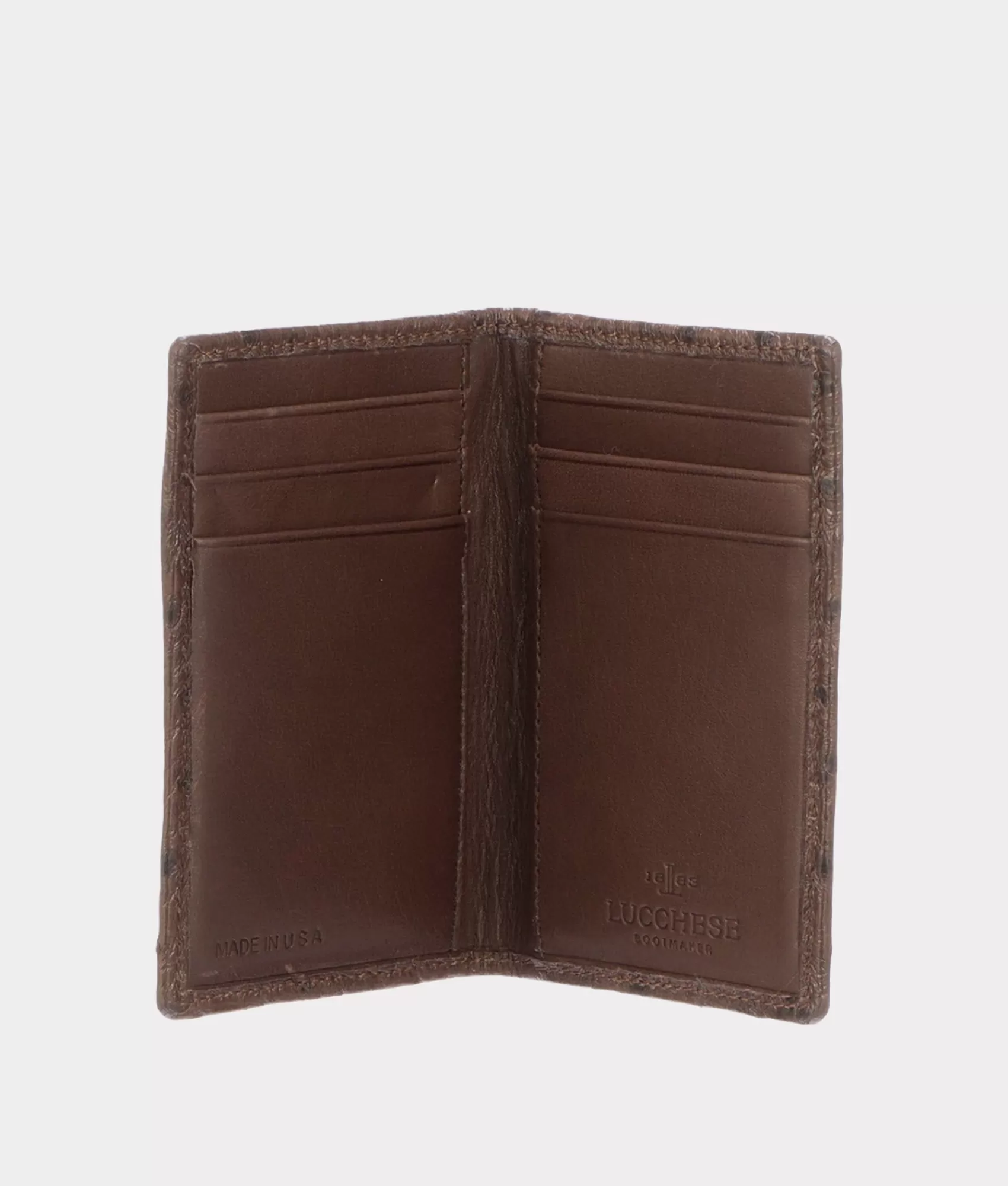 Lucchese Small Leather Goods | Small Leather Goods | Bifold Wallet – Ostrich Sienna