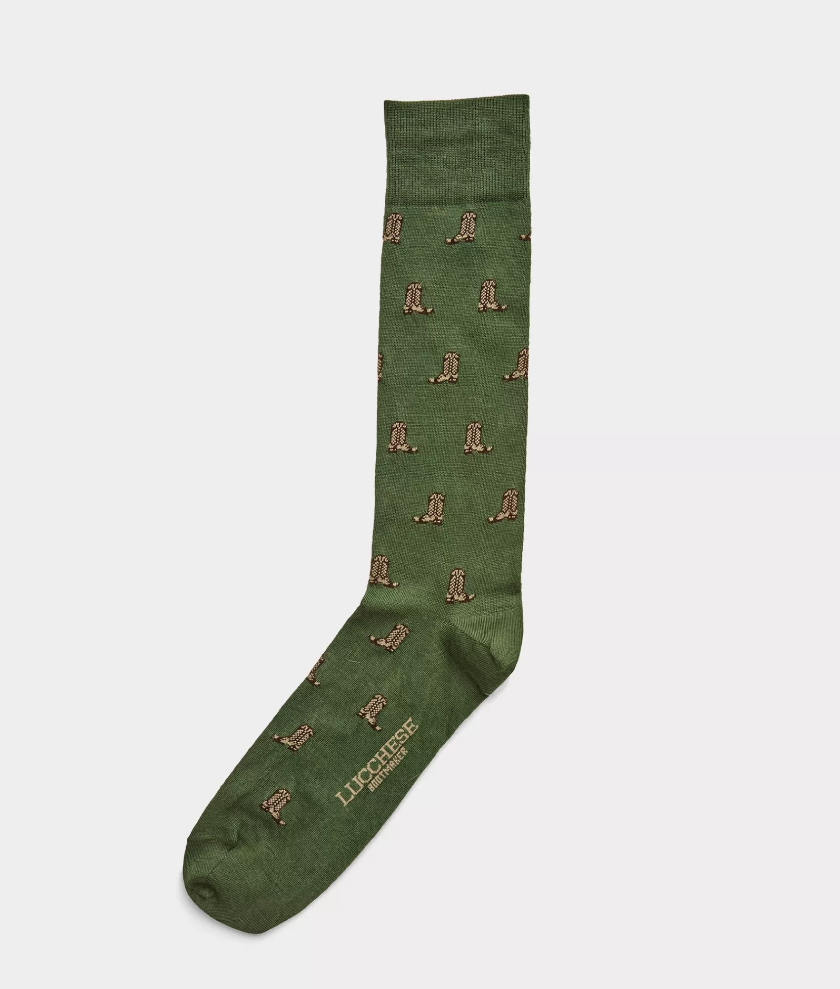 Lucchese Socks | Boot Print Dress Socks Pine