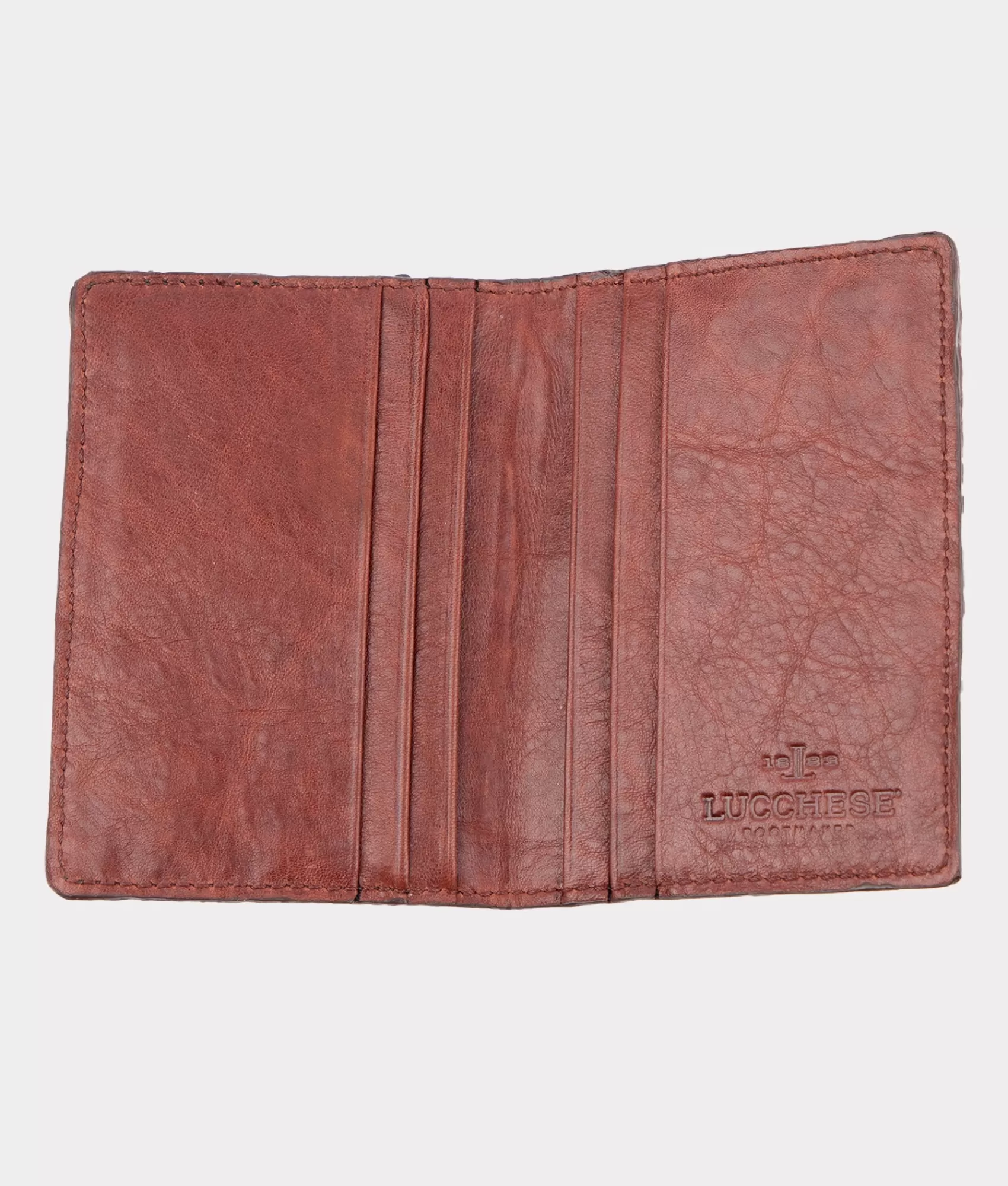 Lucchese Small Leather Goods | Small Leather Goods | Caiman Bifold Card Case Brown