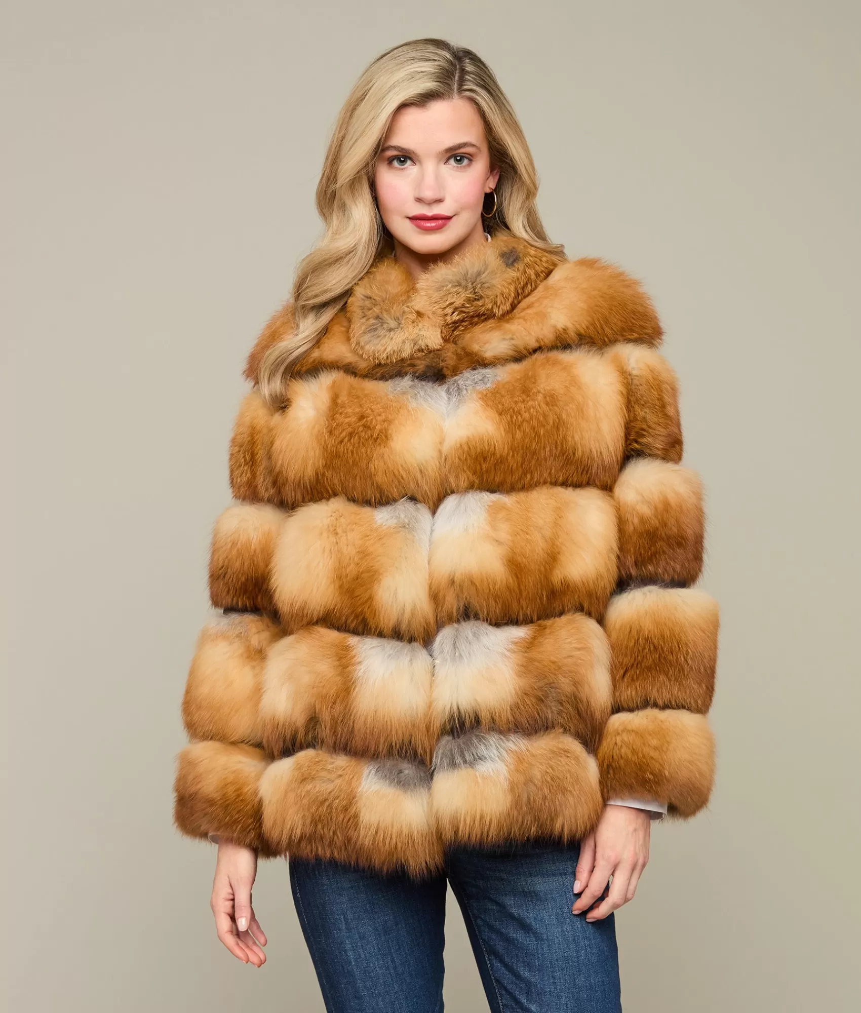 Lucchese Furs | Outerwear | Canadian Red Fox Jacket Caramel