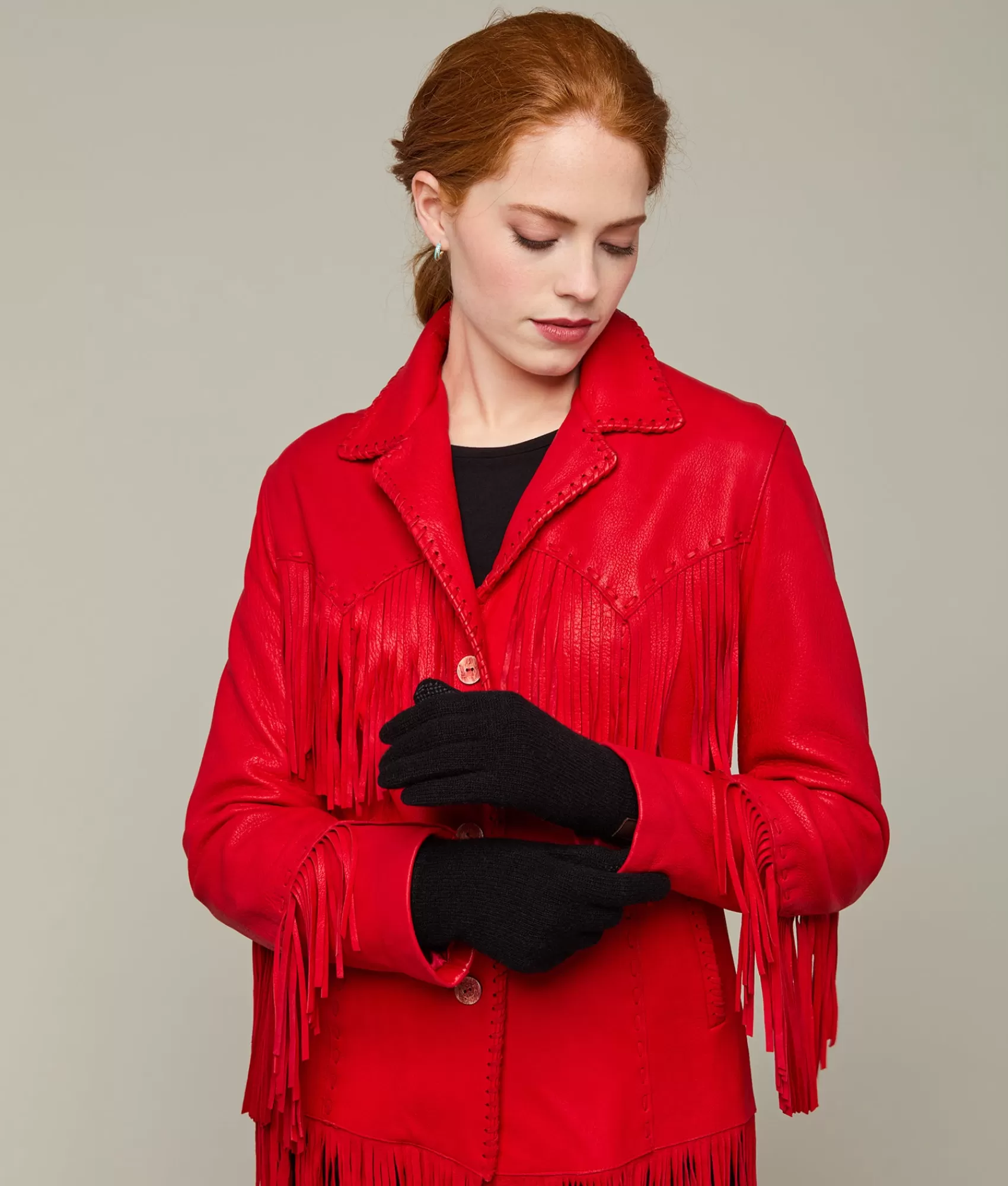 Lucchese Gloves | Cashmere Tech Gloves Black