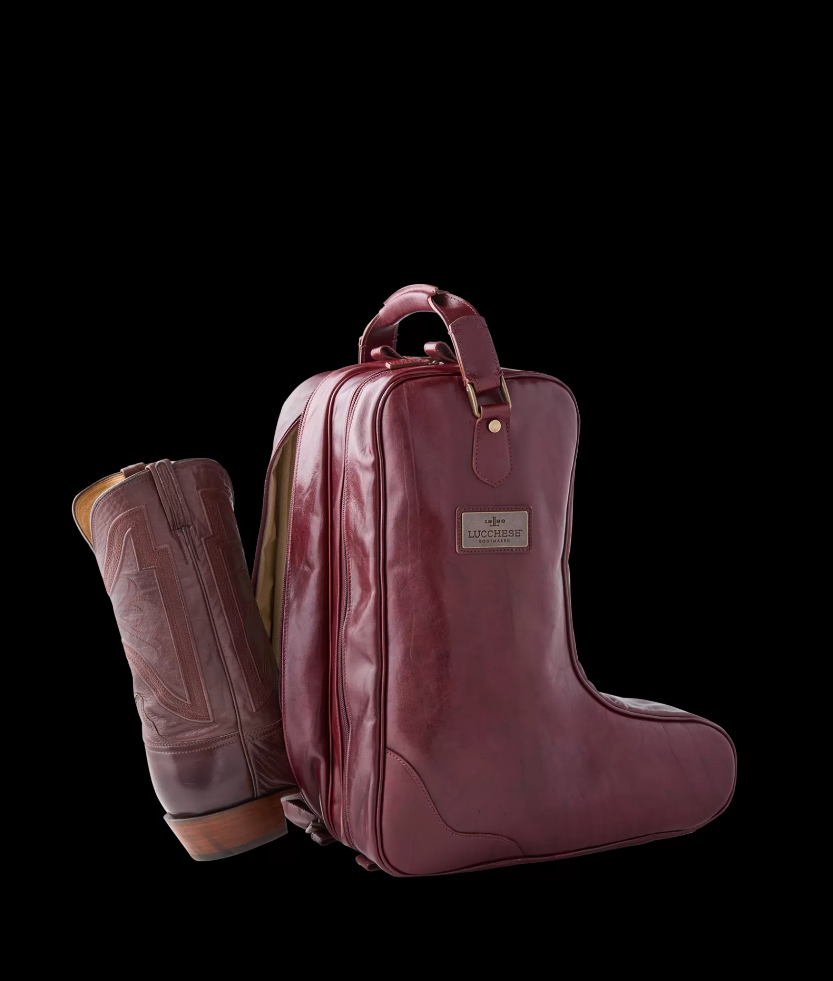 Lucchese Travel | Cosimo Boot Bag Burgundy