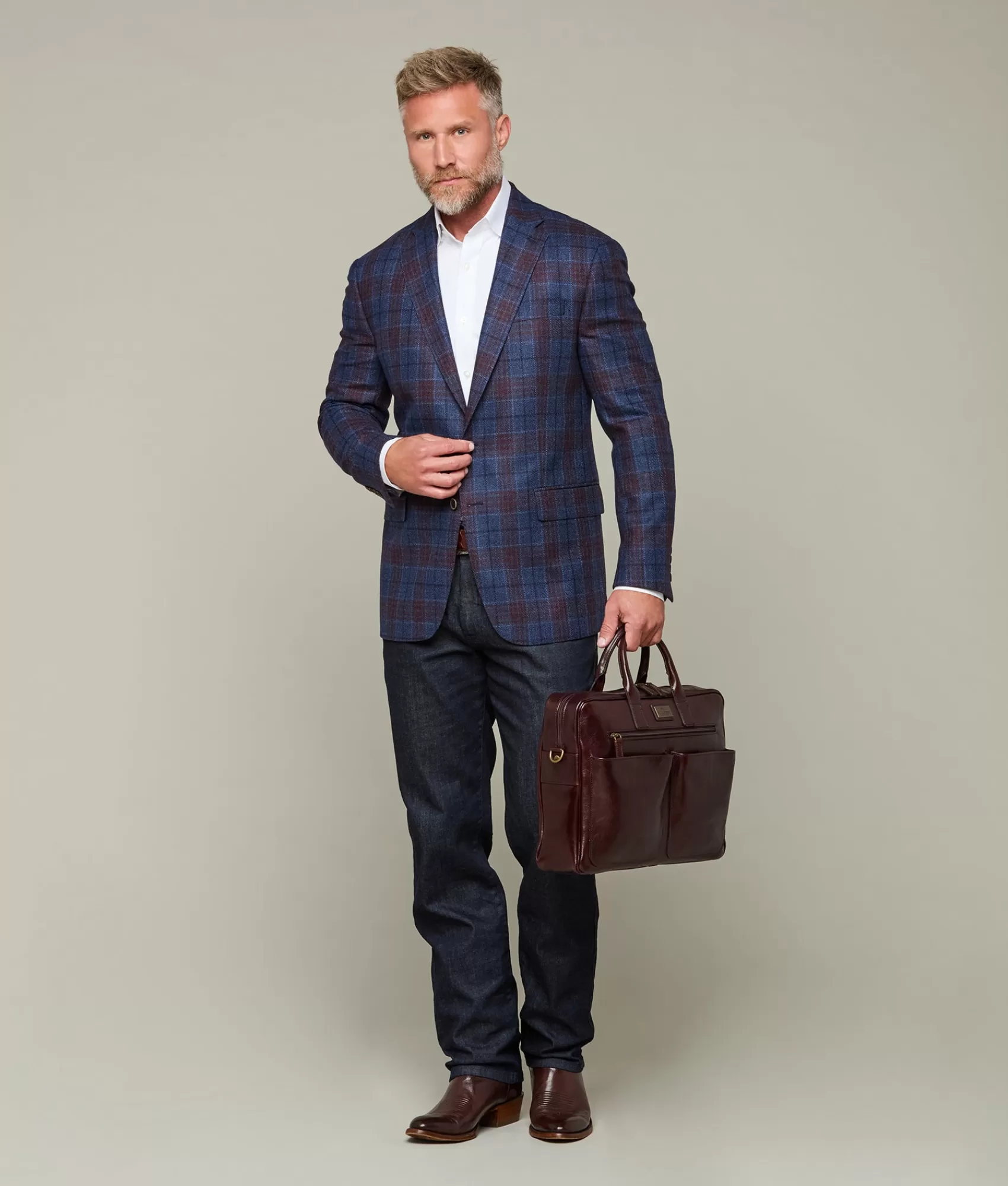 Lucchese Travel | Cosimo Briefcase Chocolate