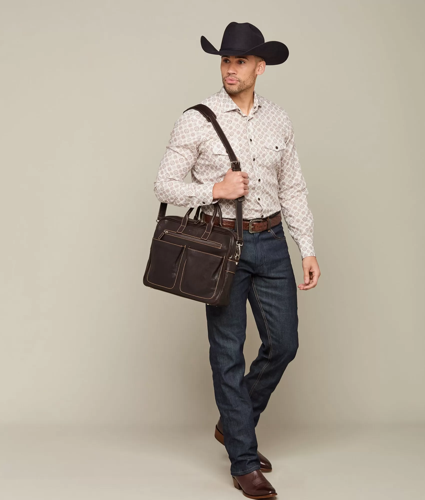 Lucchese Travel | Cosimo Briefcase Espresso