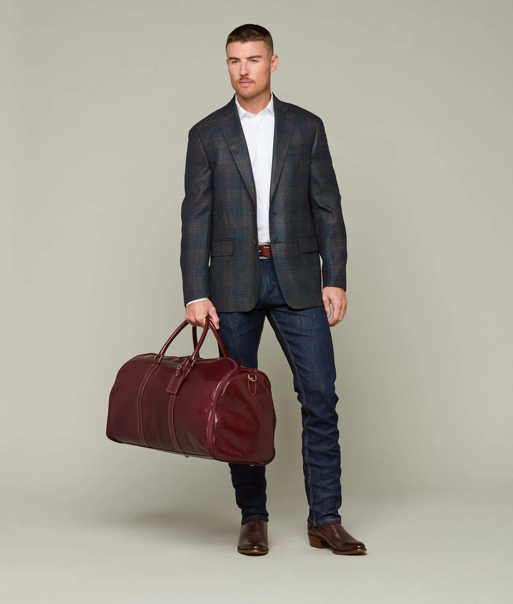 Lucchese Travel | Cosimo Garment Duffle Burgundy