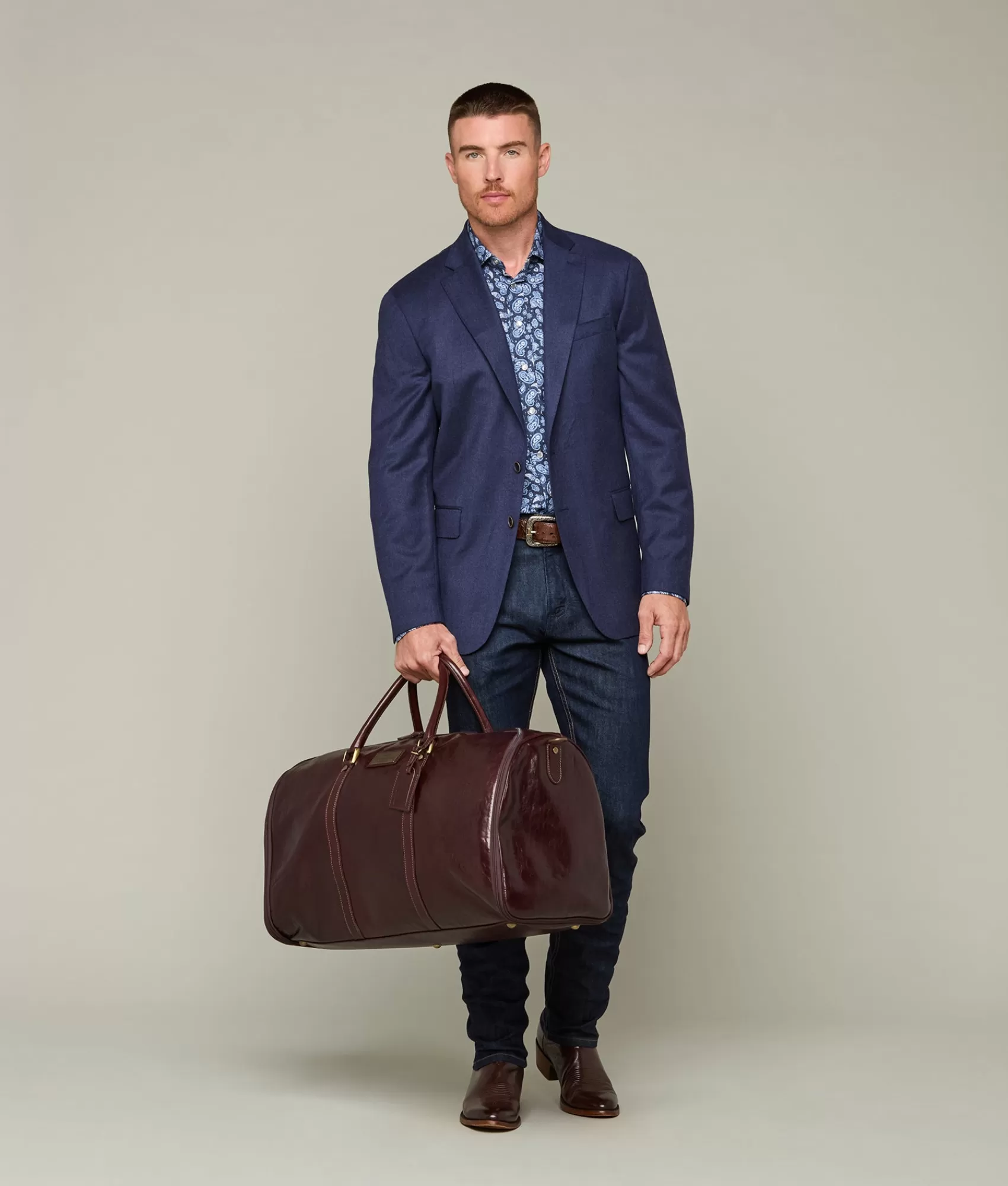 Lucchese Travel | Cosimo Garment Duffle Chocolate