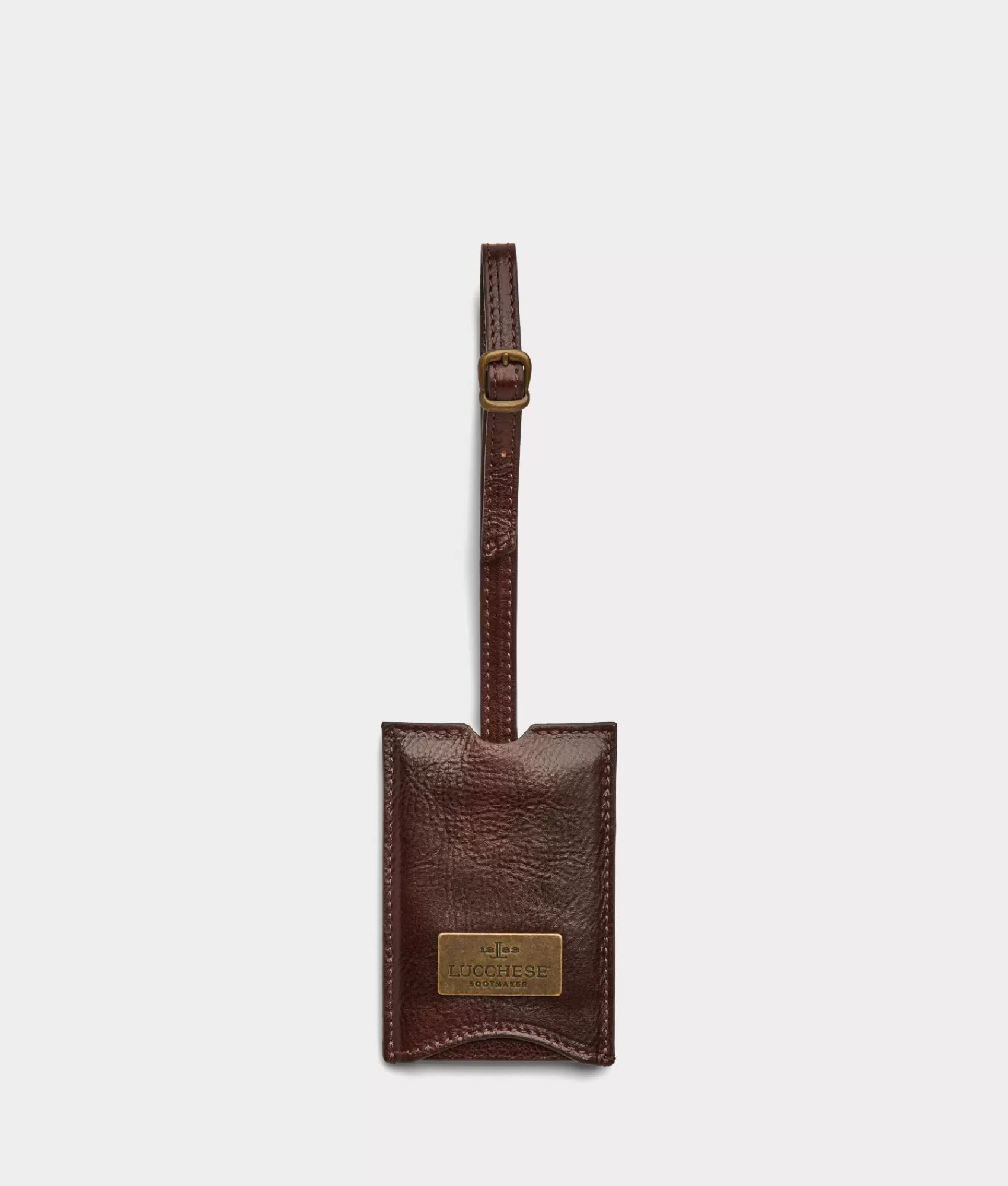 Lucchese Small Leather Goods | Cosimo Luggage Tag Chocolate