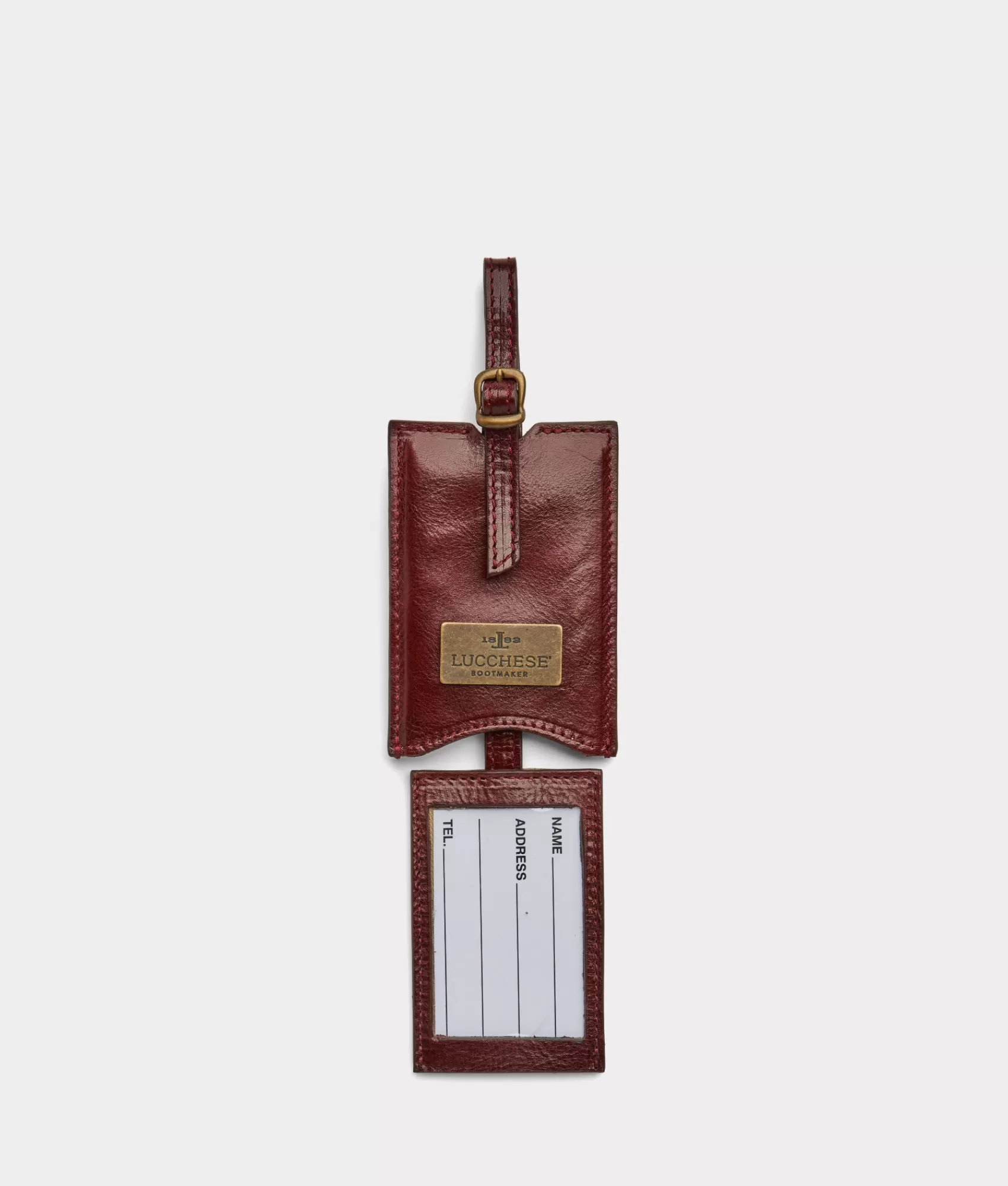 Lucchese Small Leather Goods | Cosimo Luggage Tag Burgundy