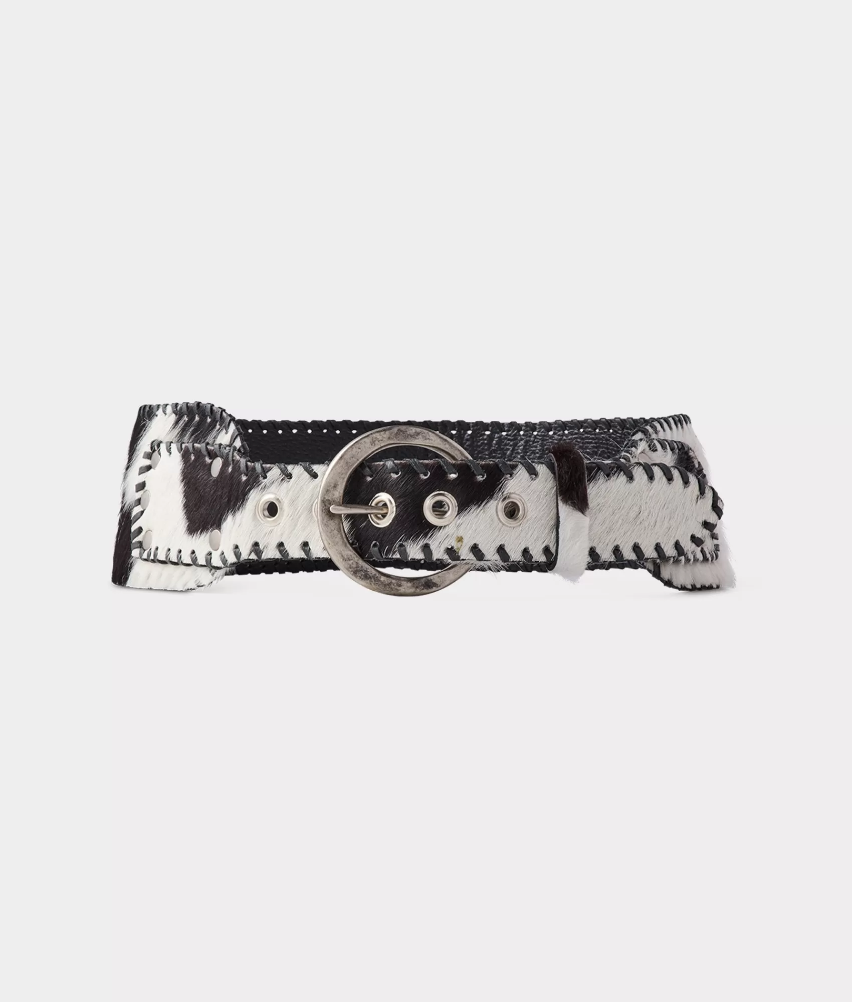 Lucchese Belts | Cowhide Belt Black/White