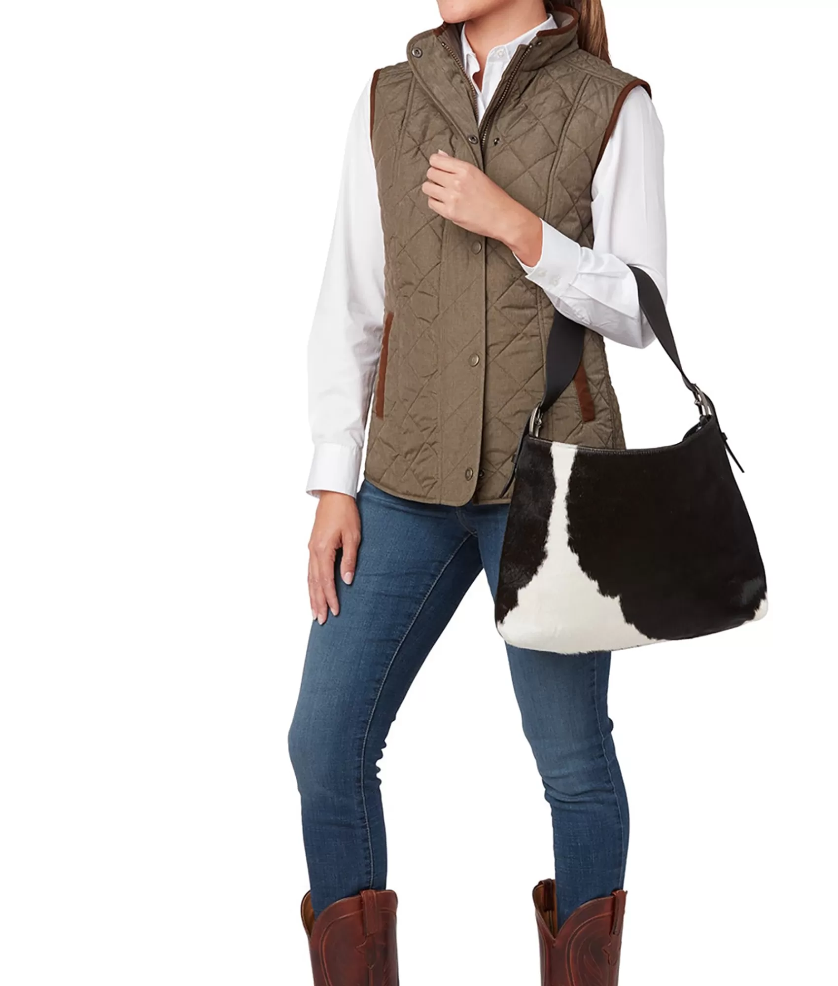Lucchese Handbags | Cowprint Hobo Bag Black/White