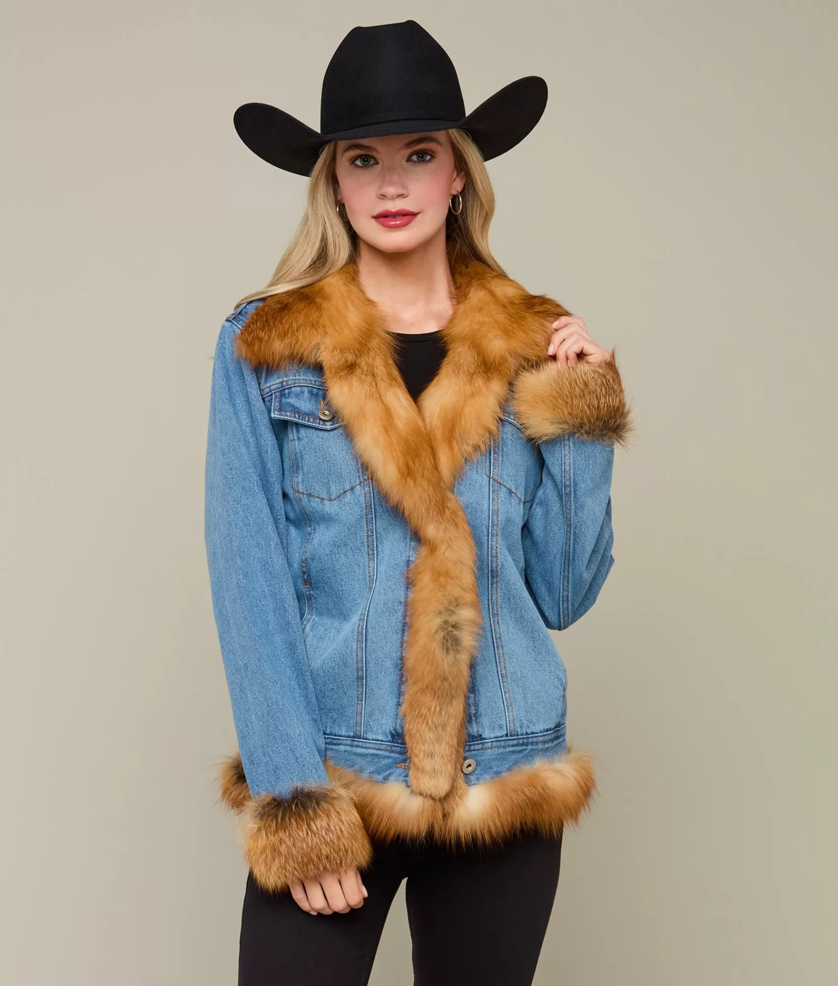 Lucchese Furs | Outerwear | And Red Fox Jacket Denim