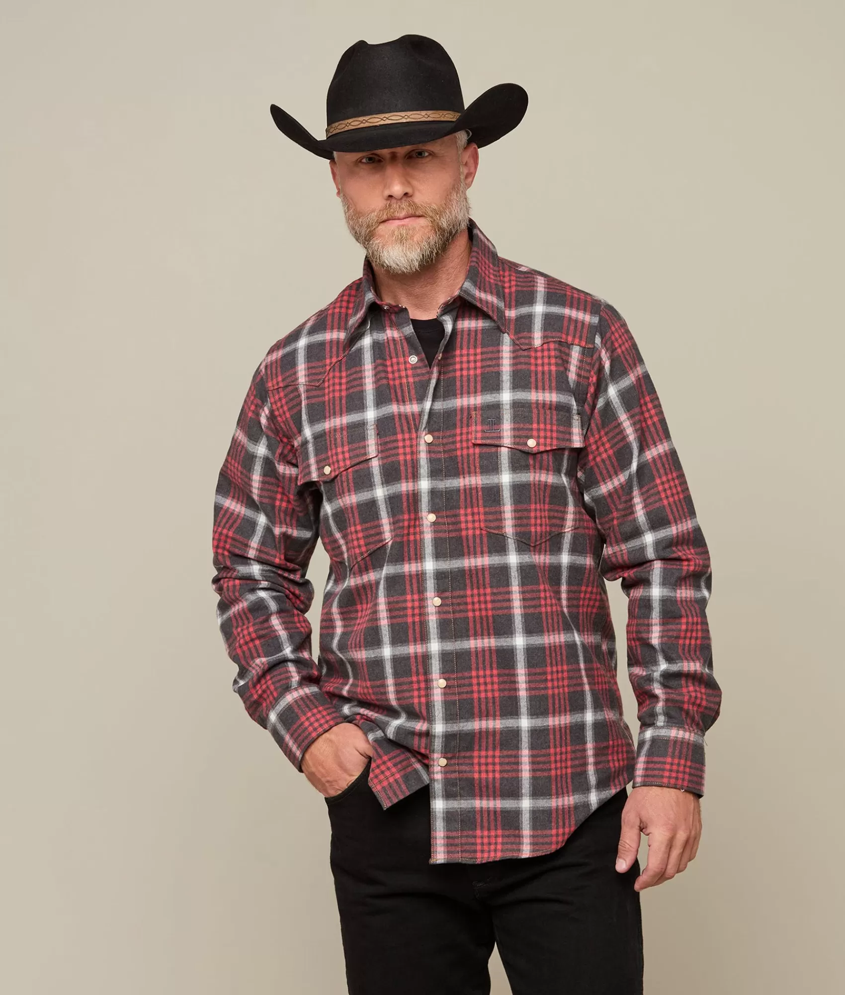 Lucchese Tops | Denver Flannel Red/Grey