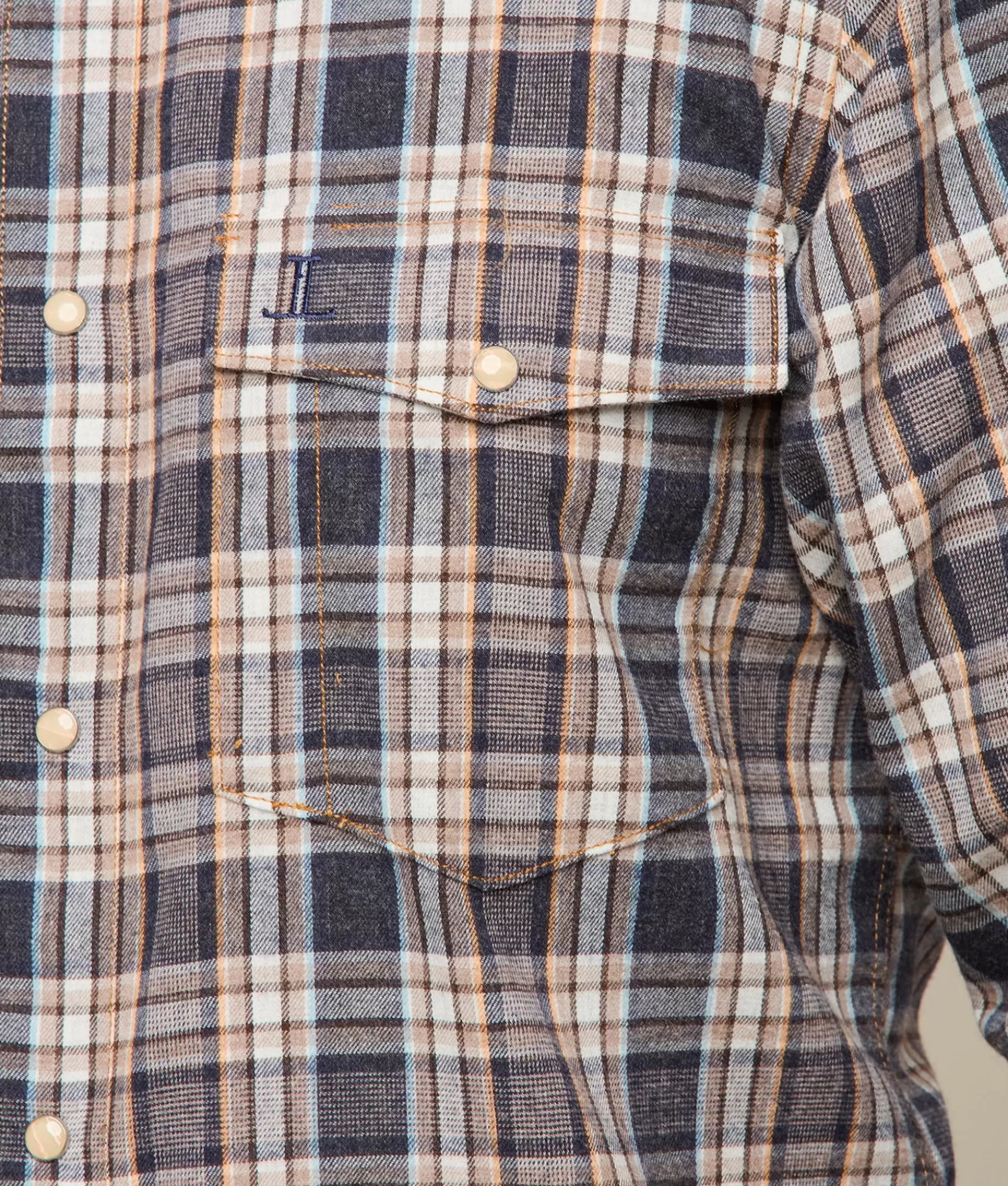 Lucchese Tops | Denver Flannel Blue/Brown