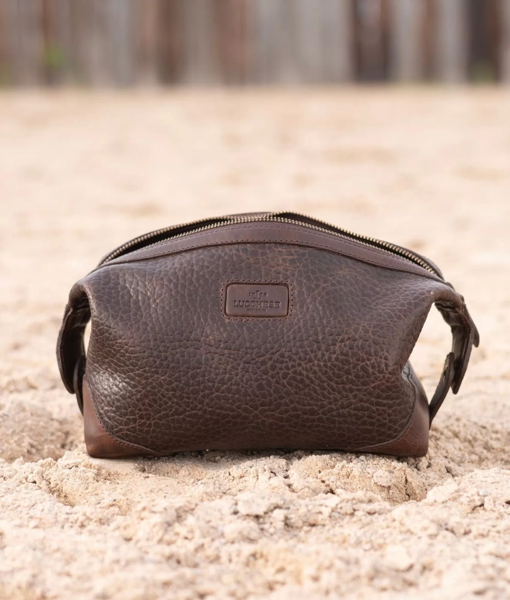 Lucchese Small Leather Goods | Travel | Dopp Kit Chocolate