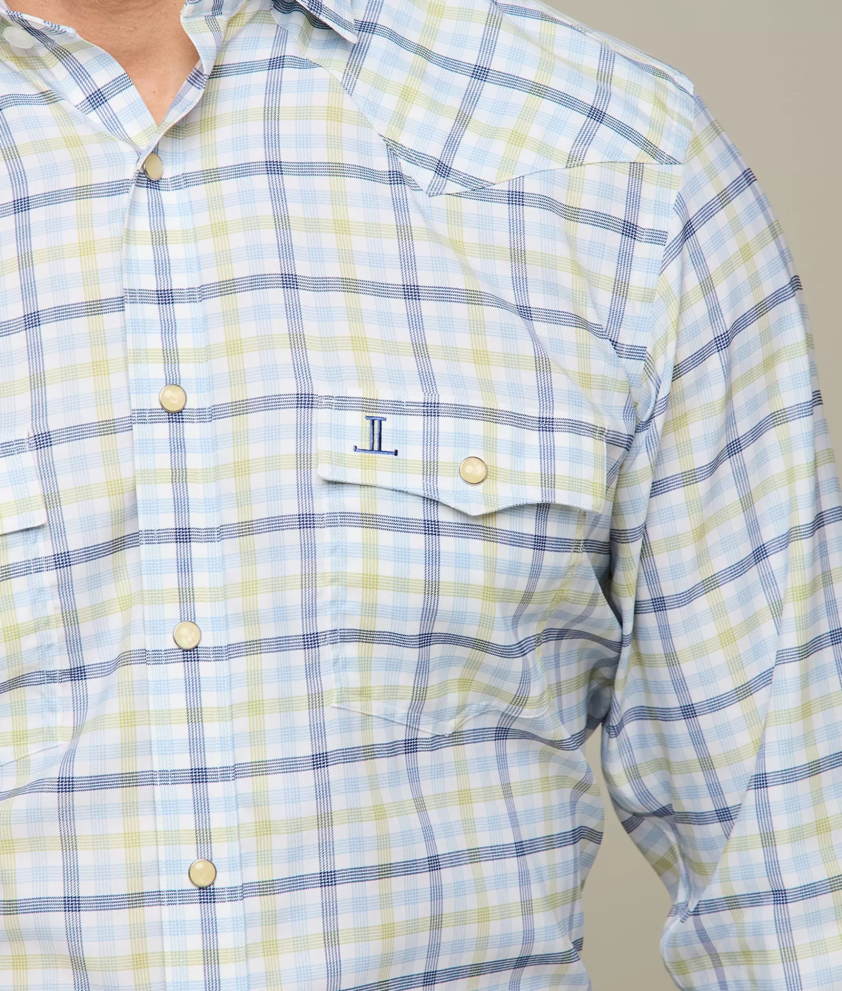 Lucchese Tops | El Paso Plaids EmeraldBlue