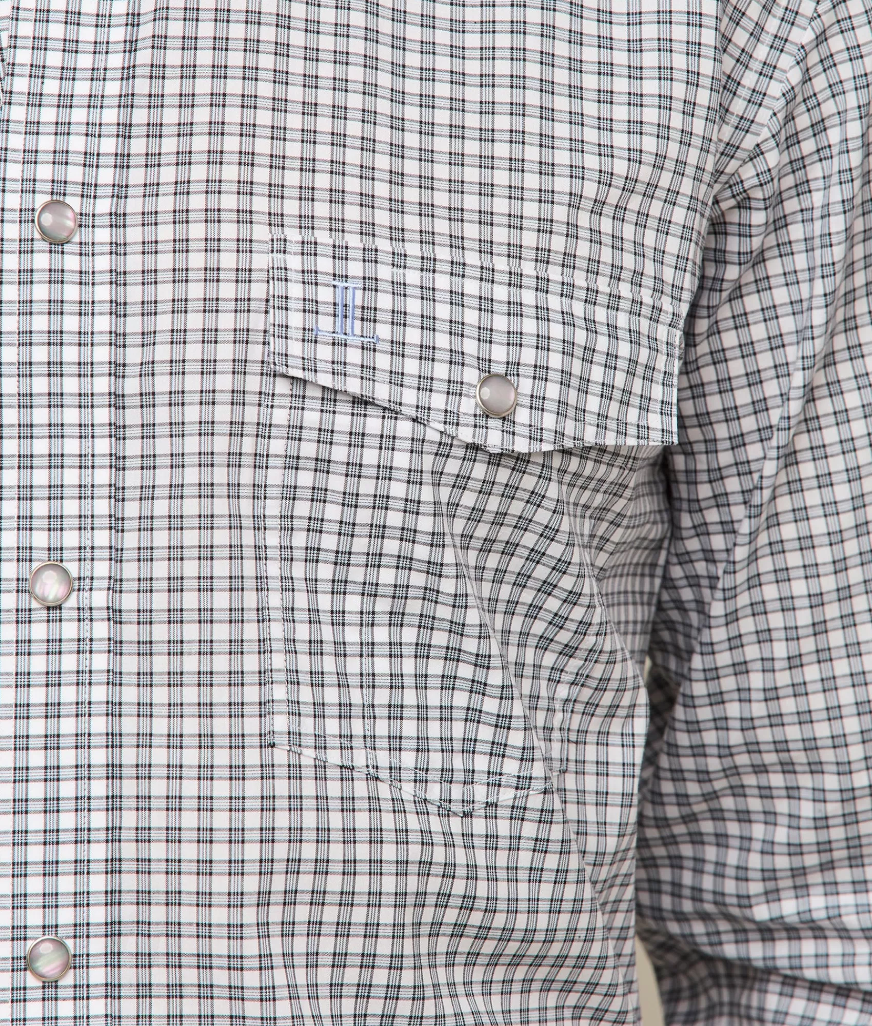 Lucchese Tops | El Paso Plaids BlackAndIcebergBorderedBoxCheck