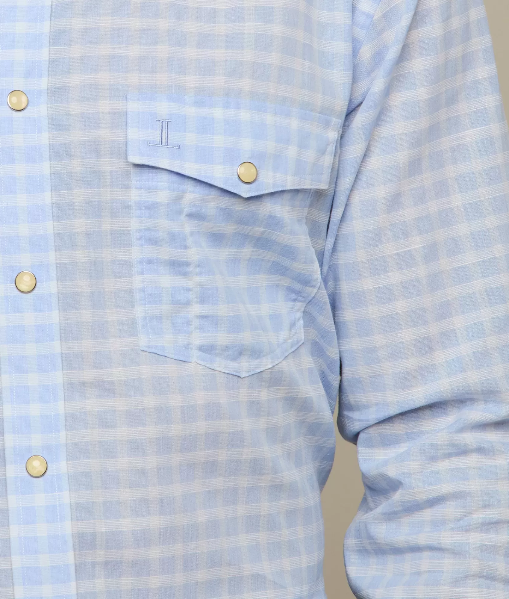 Lucchese Tops | El Paso Plaids PowderBlueTopWeaveCheck