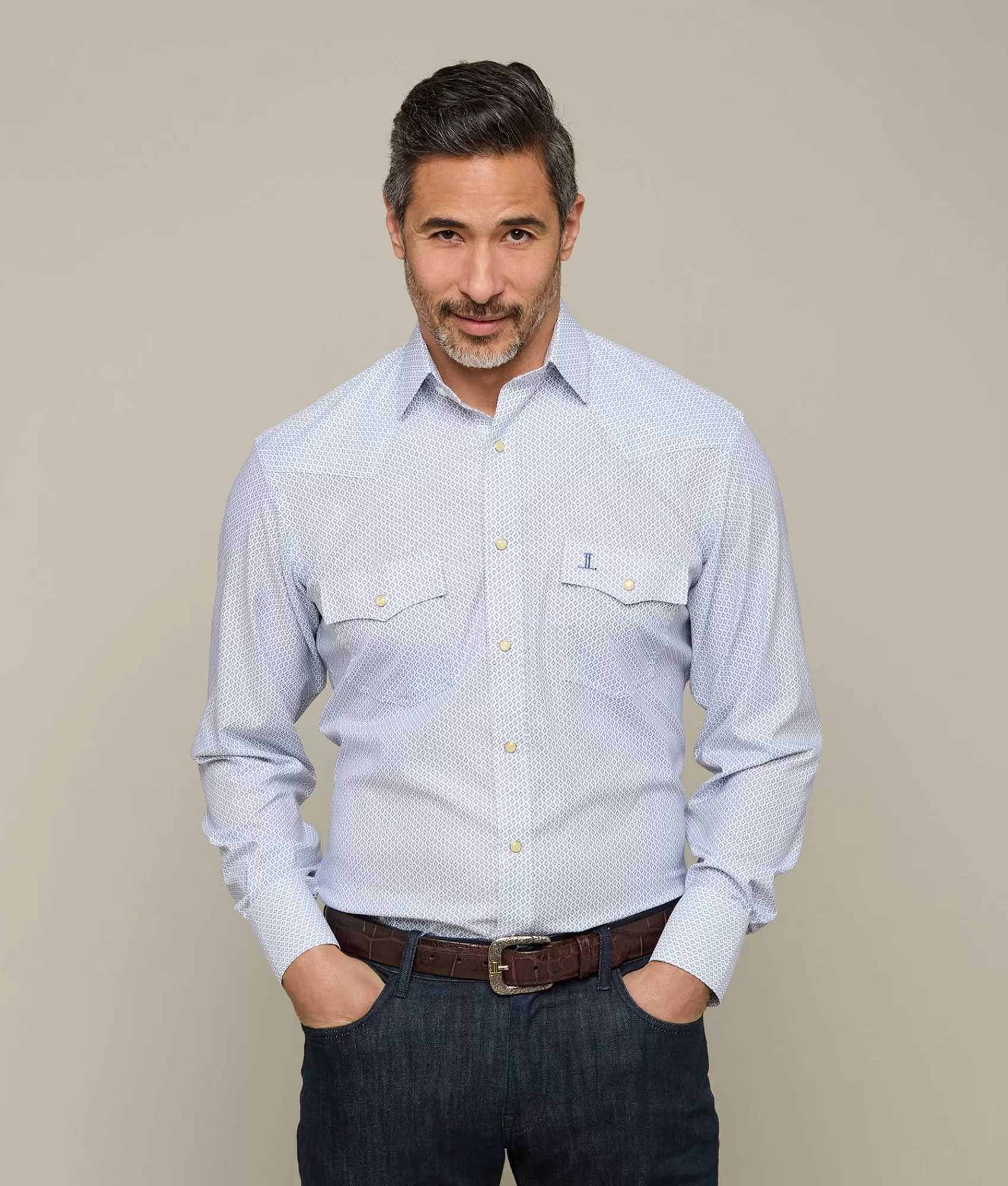 Lucchese Tops | El Paso Prints Blue/WhiteCheck