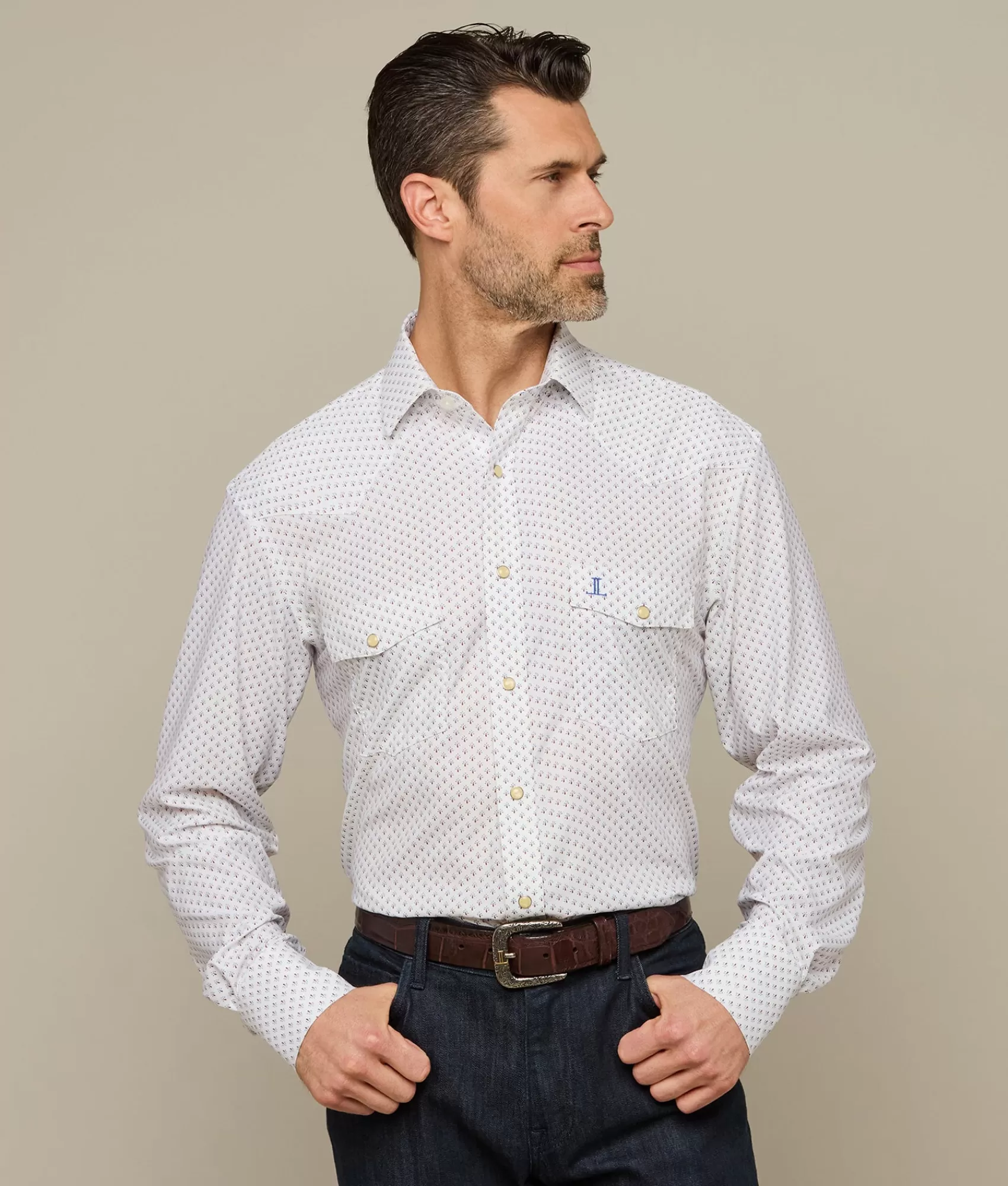 Lucchese Tops | El Paso Prints Blue-WhiteWithNavyDiamonds