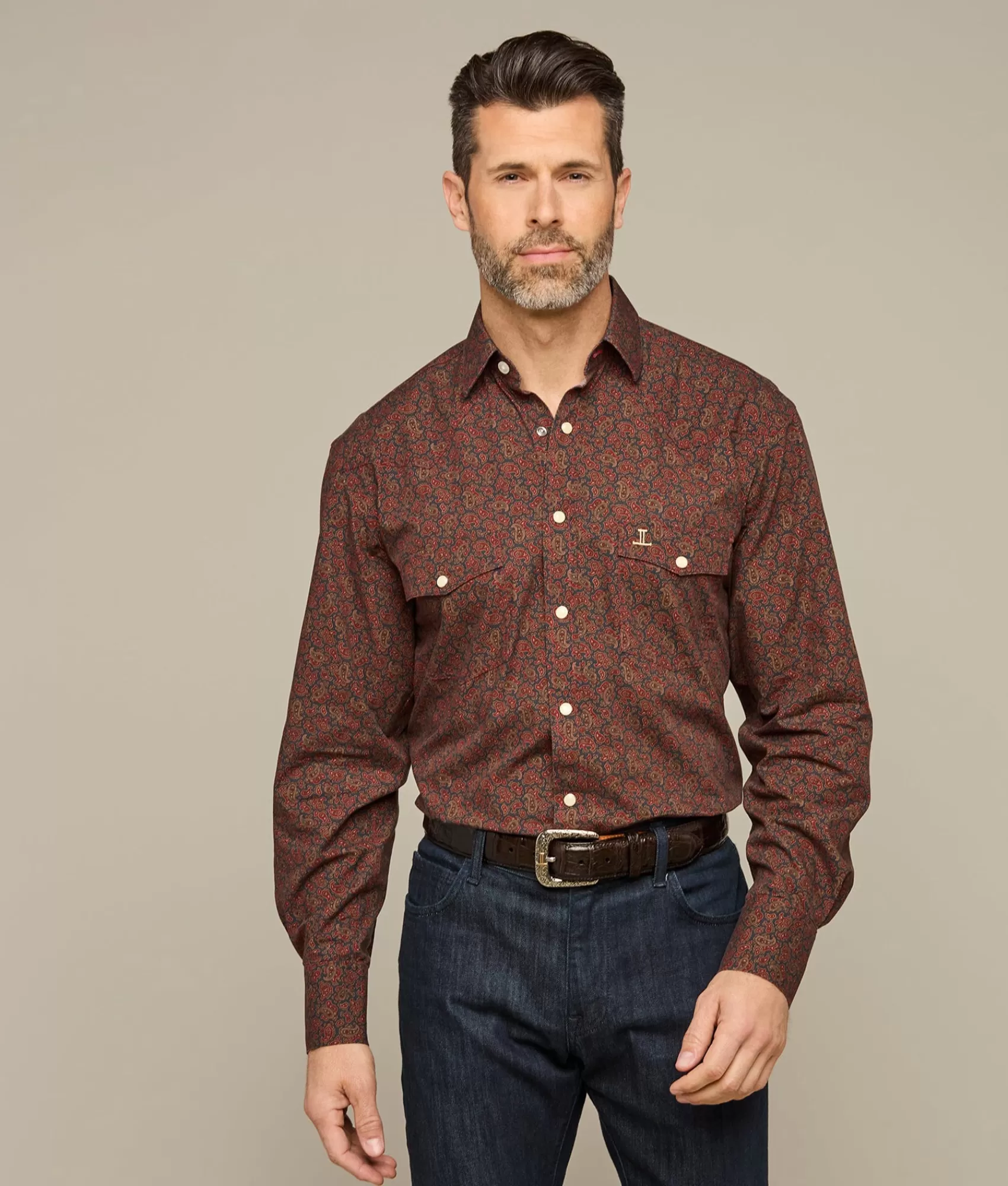 Lucchese Tops | El Paso Prints NavyPaisley