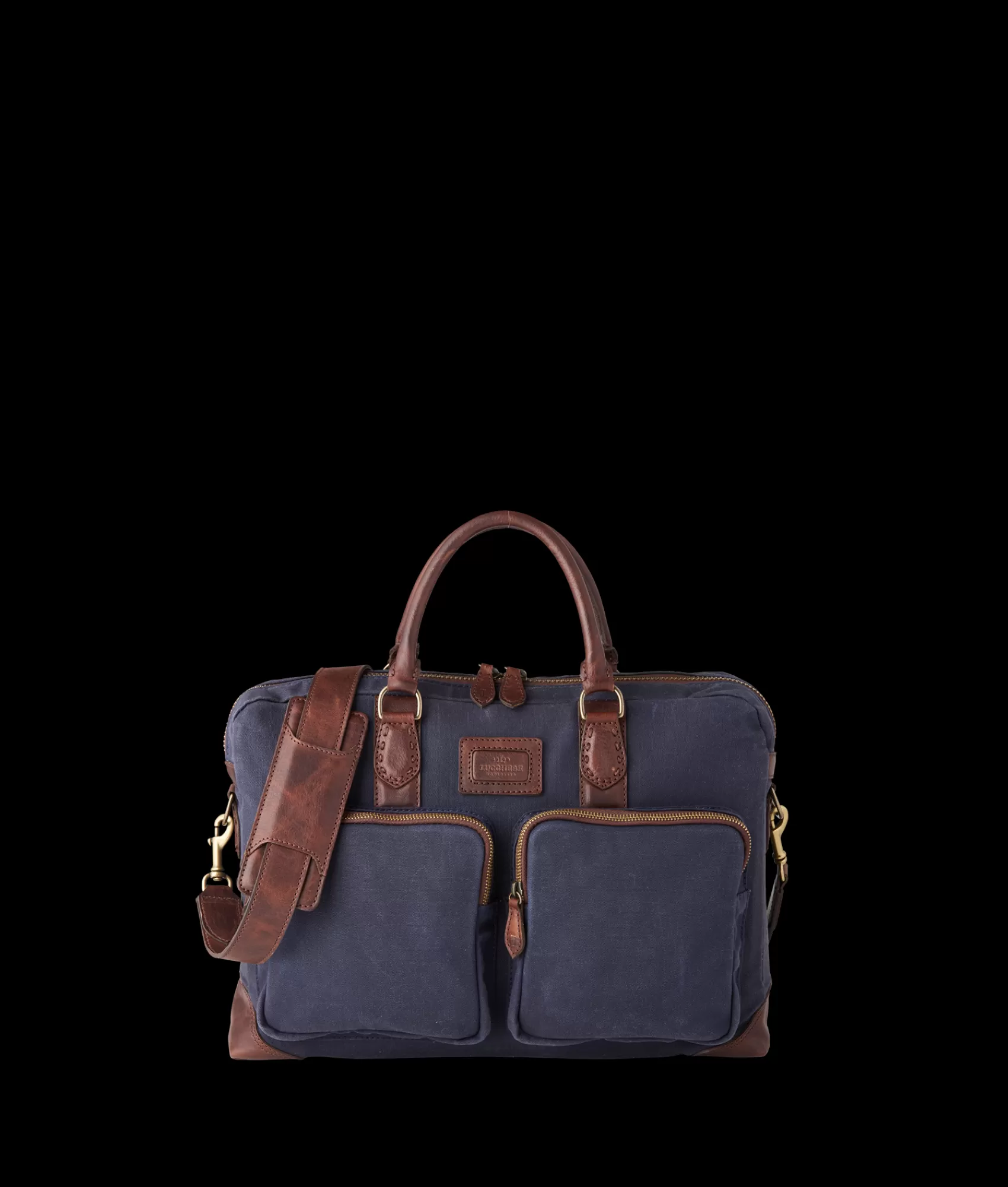 Lucchese Travel | Everyday Waxed Canvas Briefcase Navy