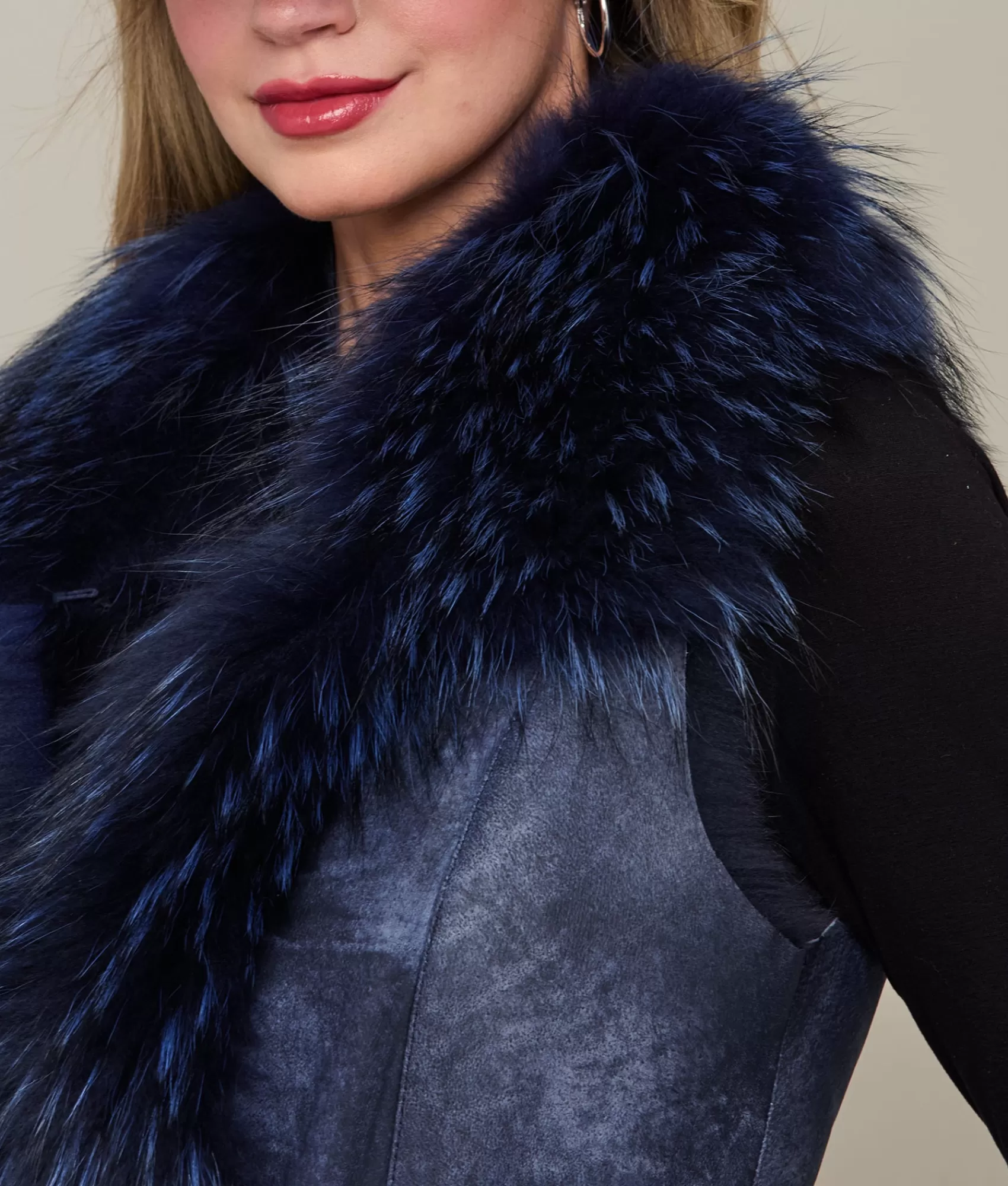Lucchese Furs | Outerwear | Fox Fur Vest Navy