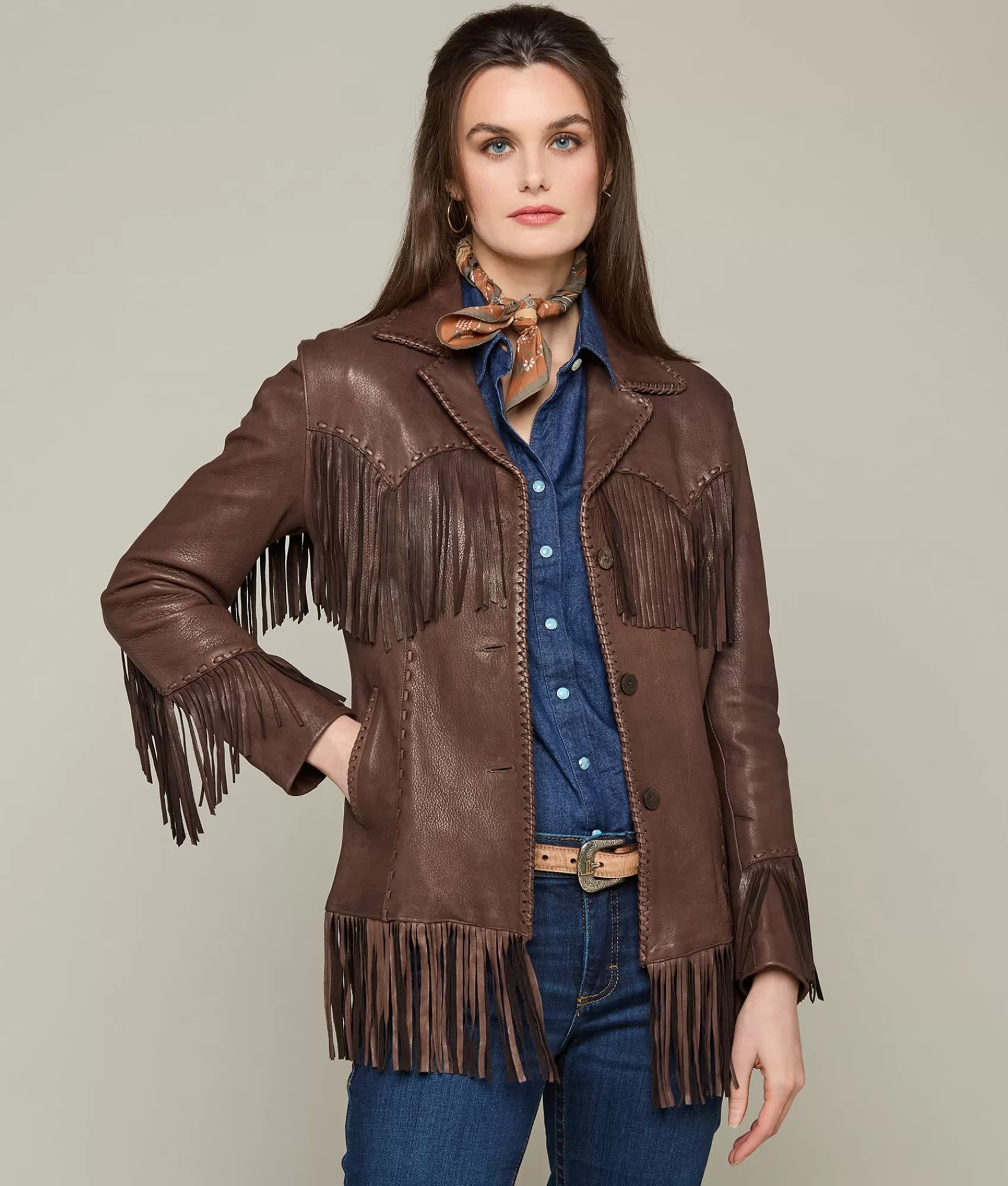 Lucchese Outerwear | Fringe Jacket Chocolate