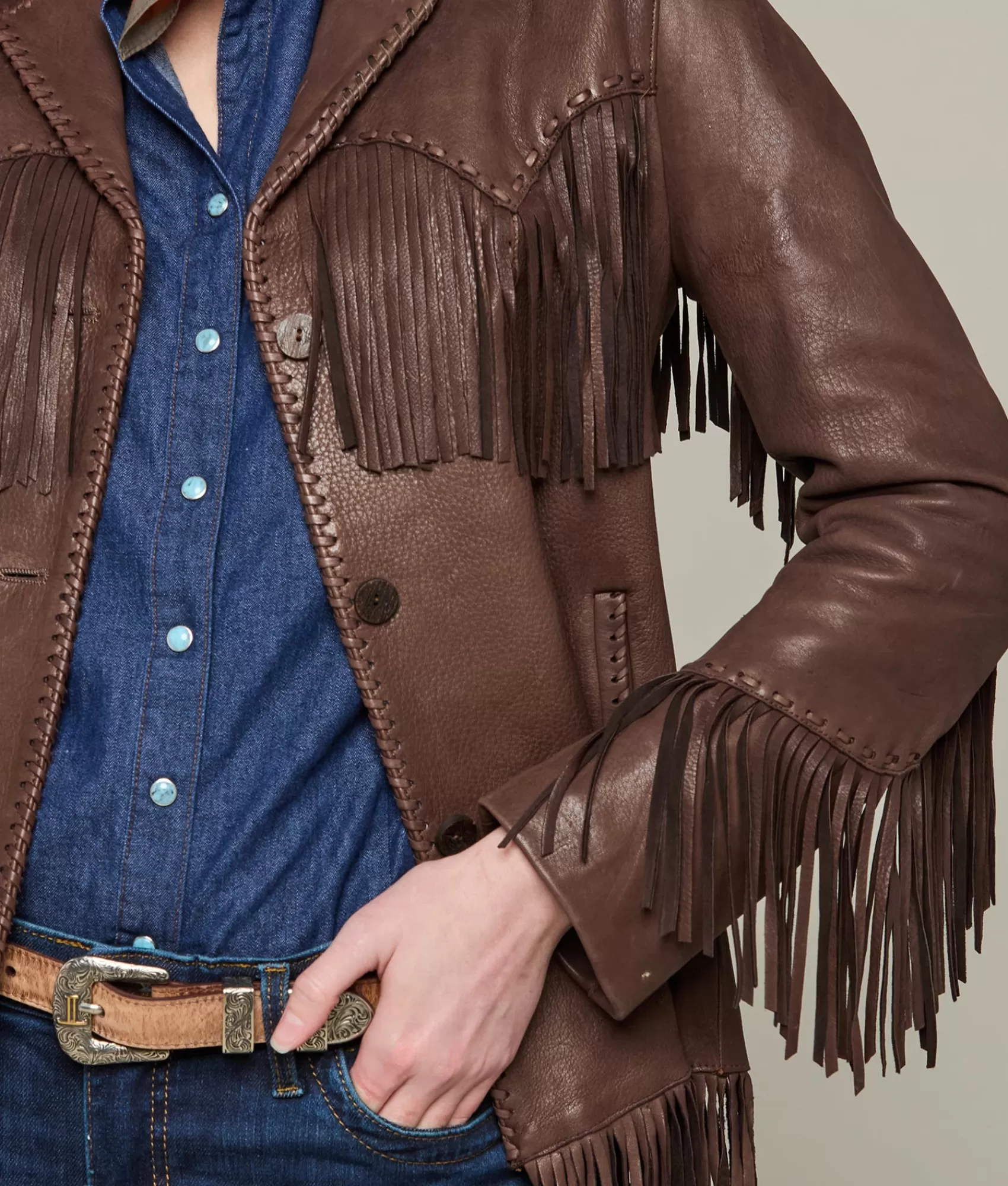 Lucchese Outerwear | Fringe Jacket Chocolate