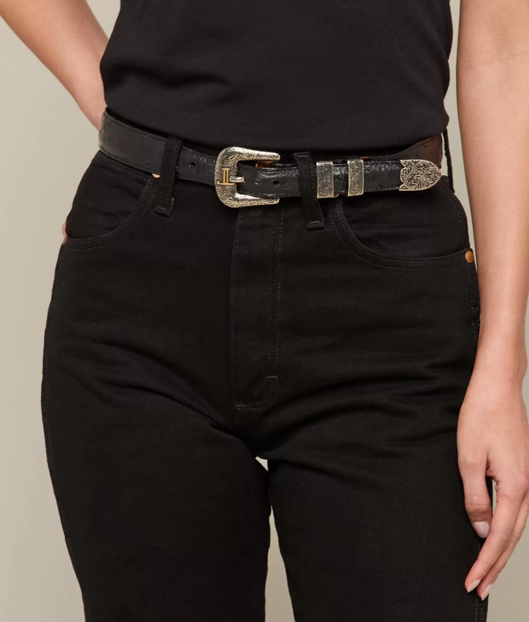 Lucchese Belts | Belts & Belt Accessories | Full Quill Ostrich Tapered Black