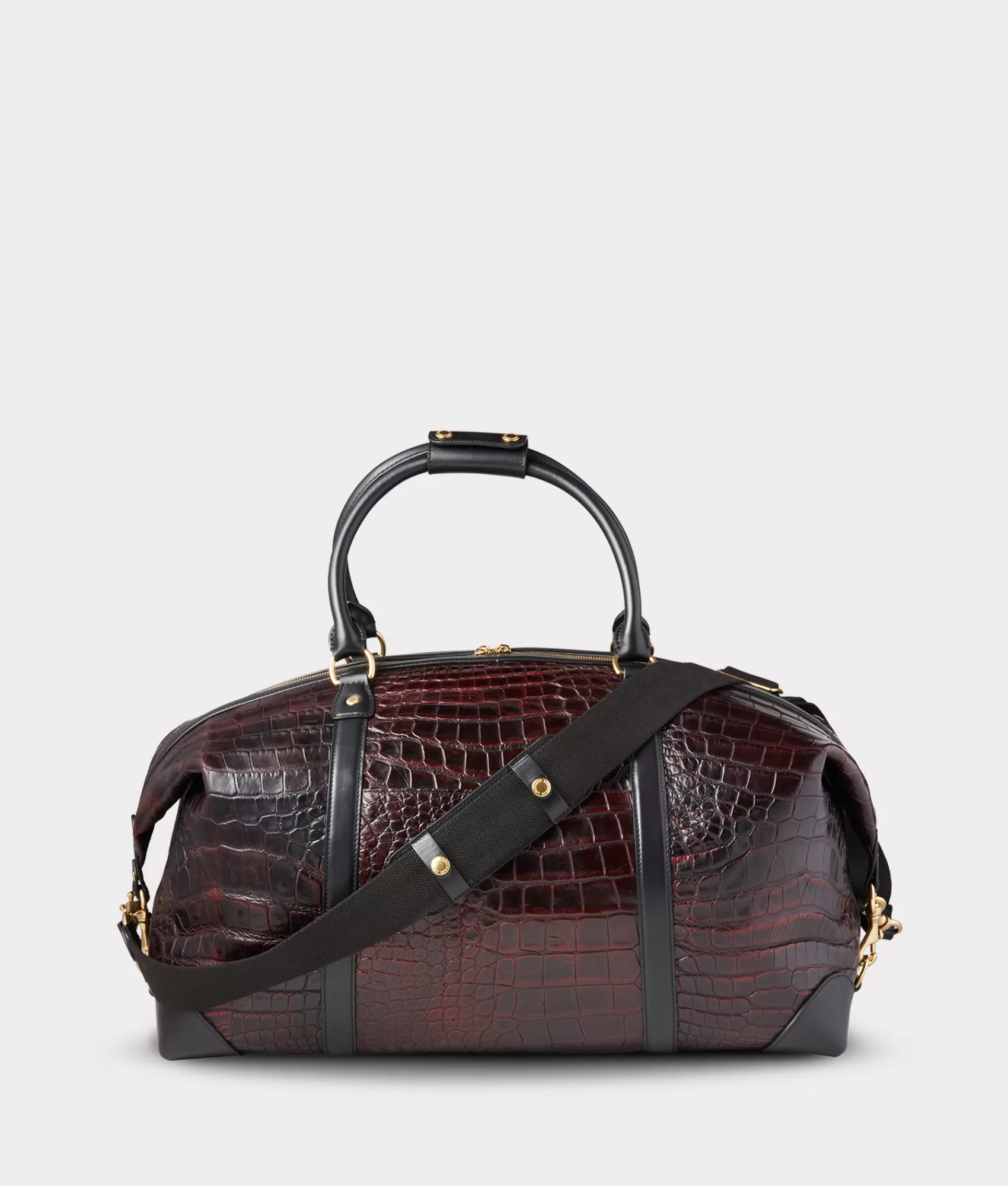 Lucchese Travel | Travel | Giant Gator Duffle - Large BlackCherry