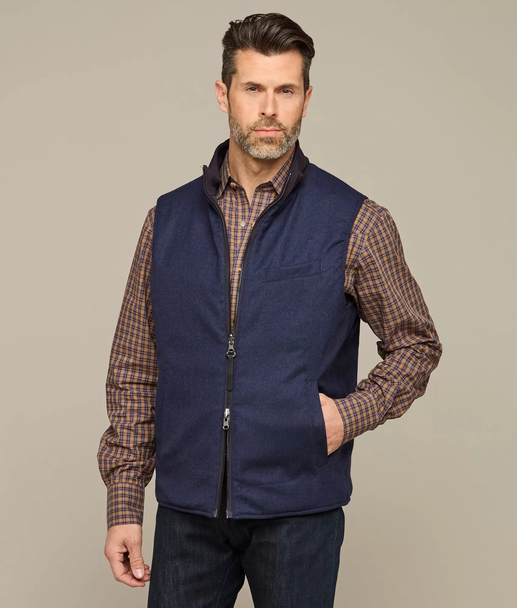 Lucchese Outerwear | Gilroy Reversible Vest Navy
