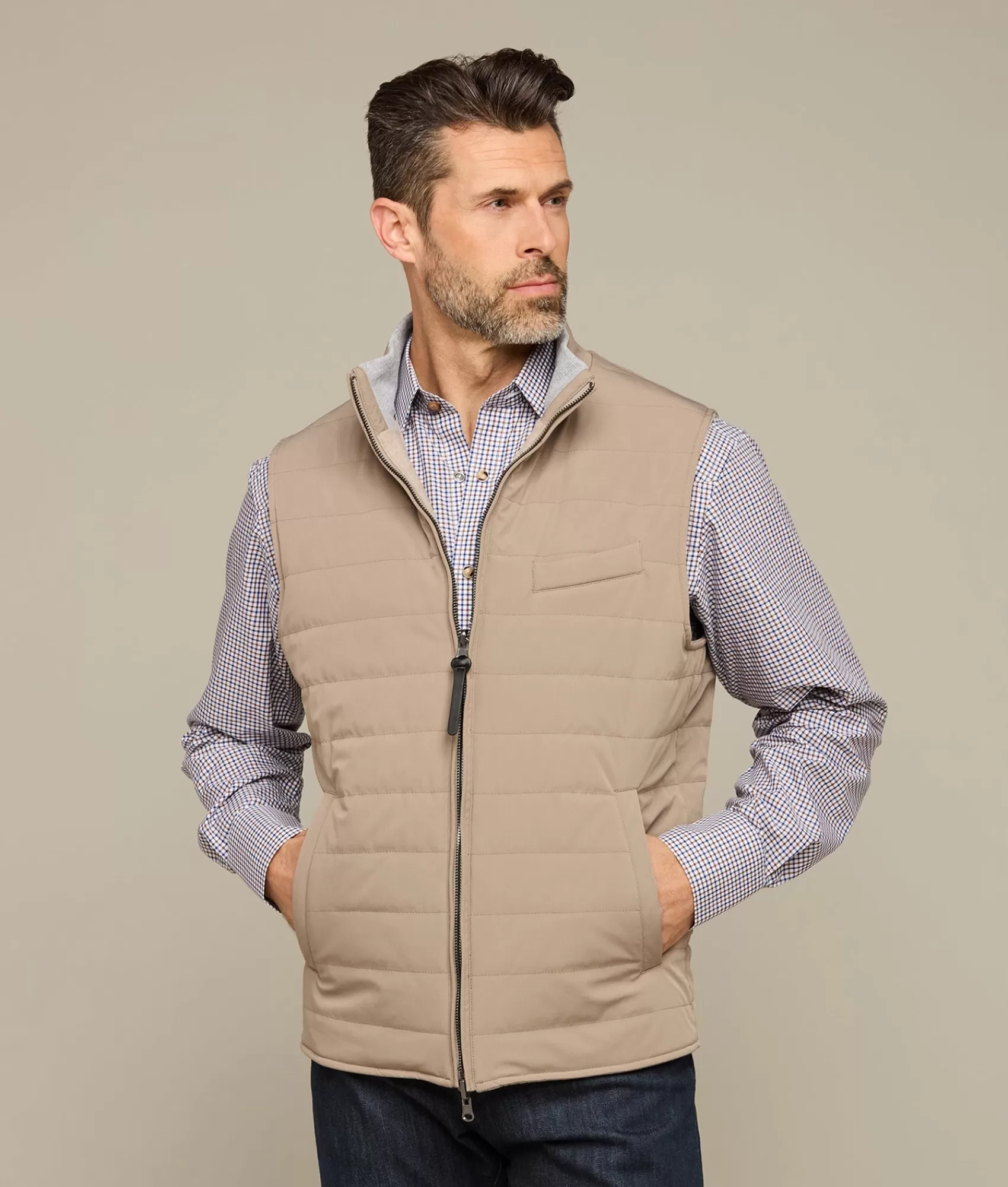 Lucchese Outerwear | Gilroy Reversible Vest Oatmeal