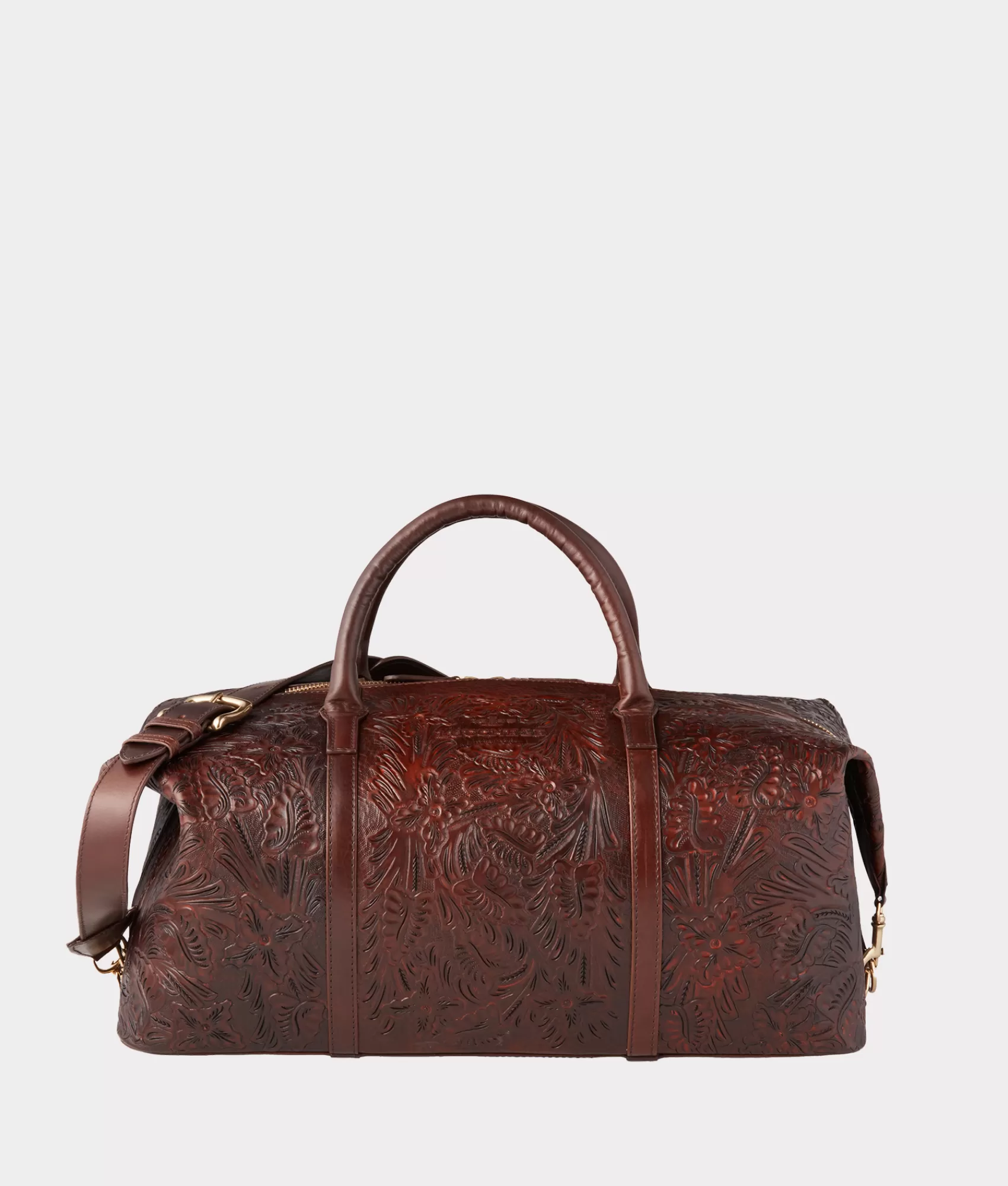 Lucchese Travel | Travel | Hand-Tooled Duffle Brown