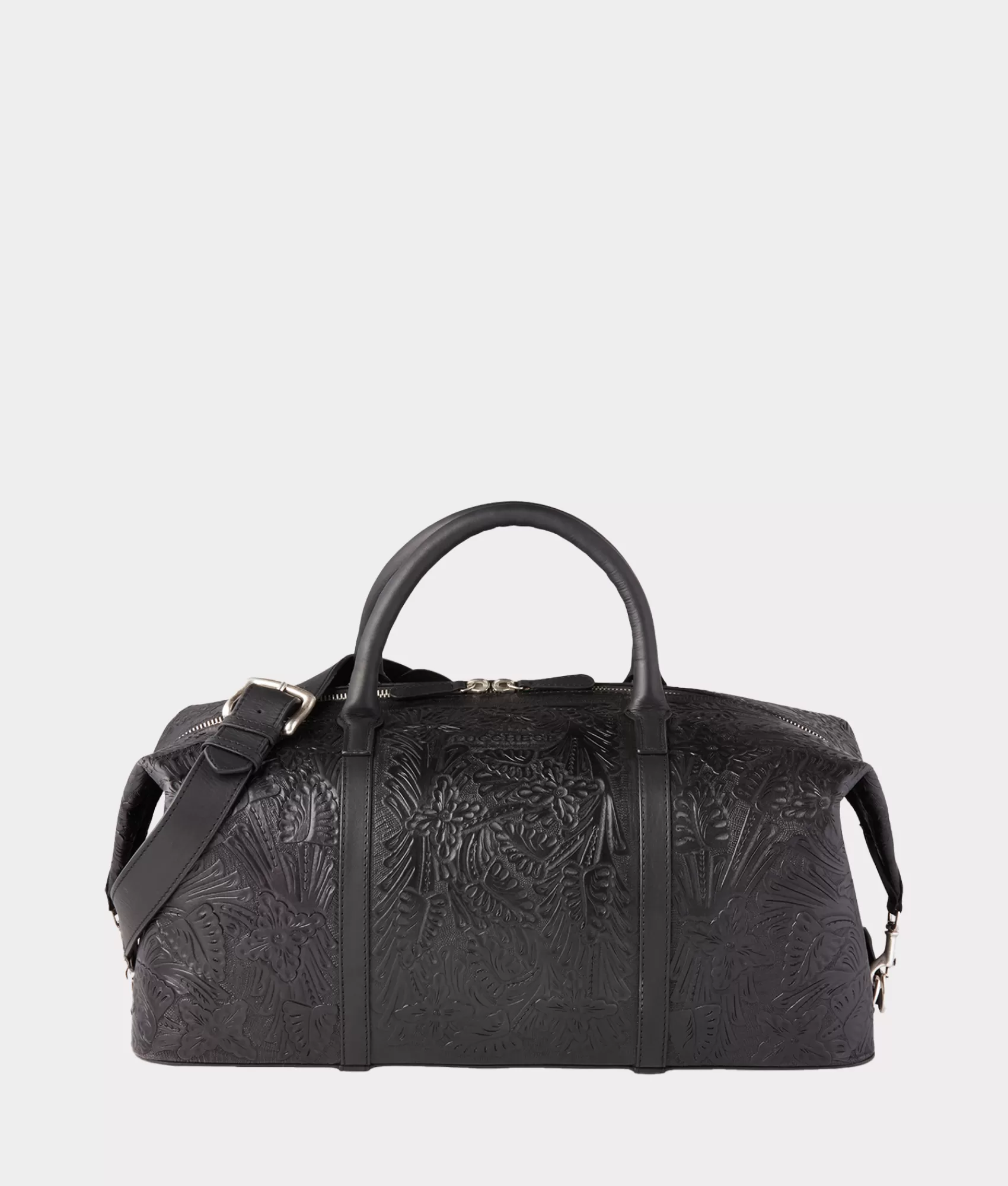 Lucchese Travel | Travel | Hand-Tooled Duffle Black