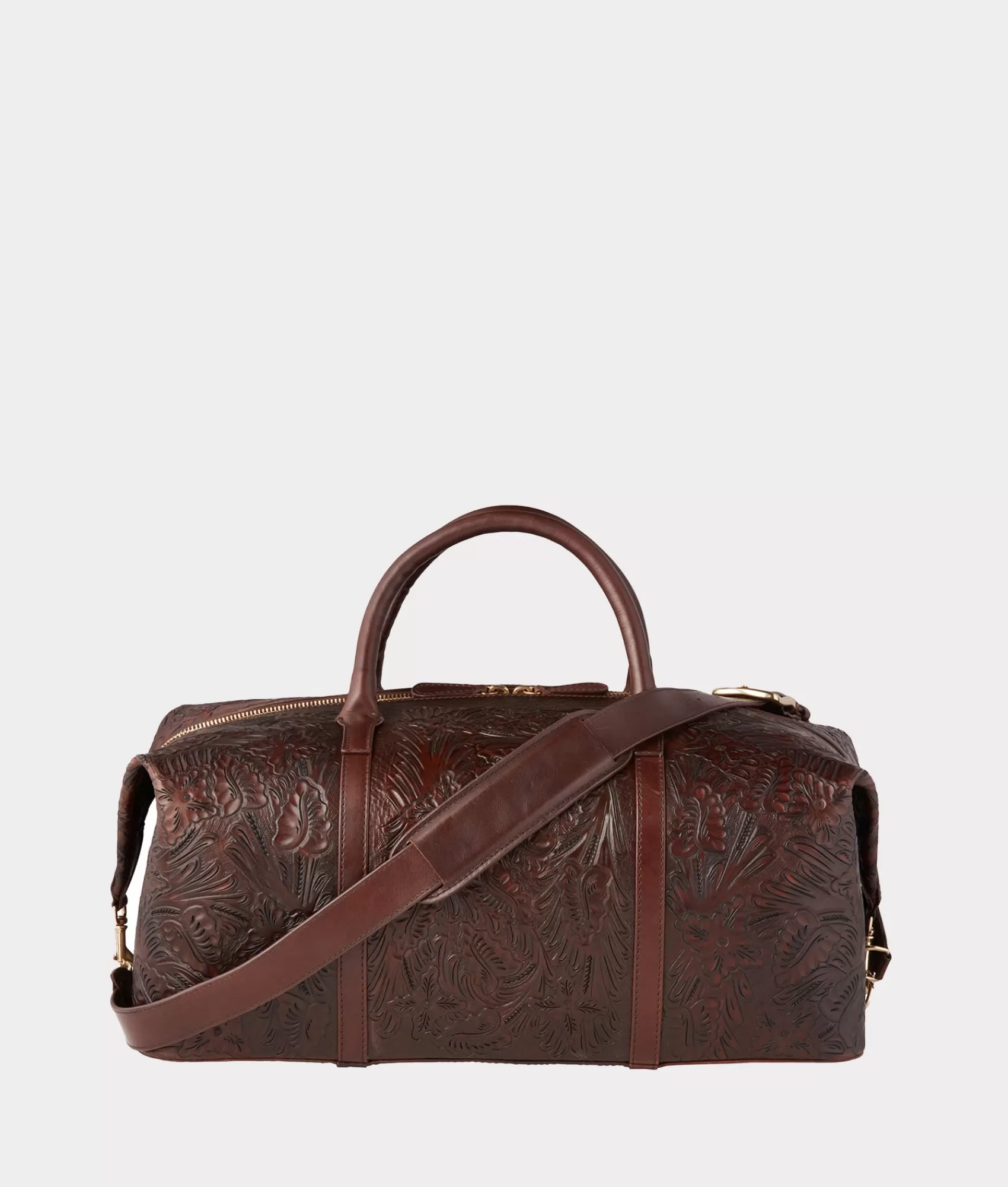 Lucchese Travel | Travel | Hand-Tooled Duffle Brown