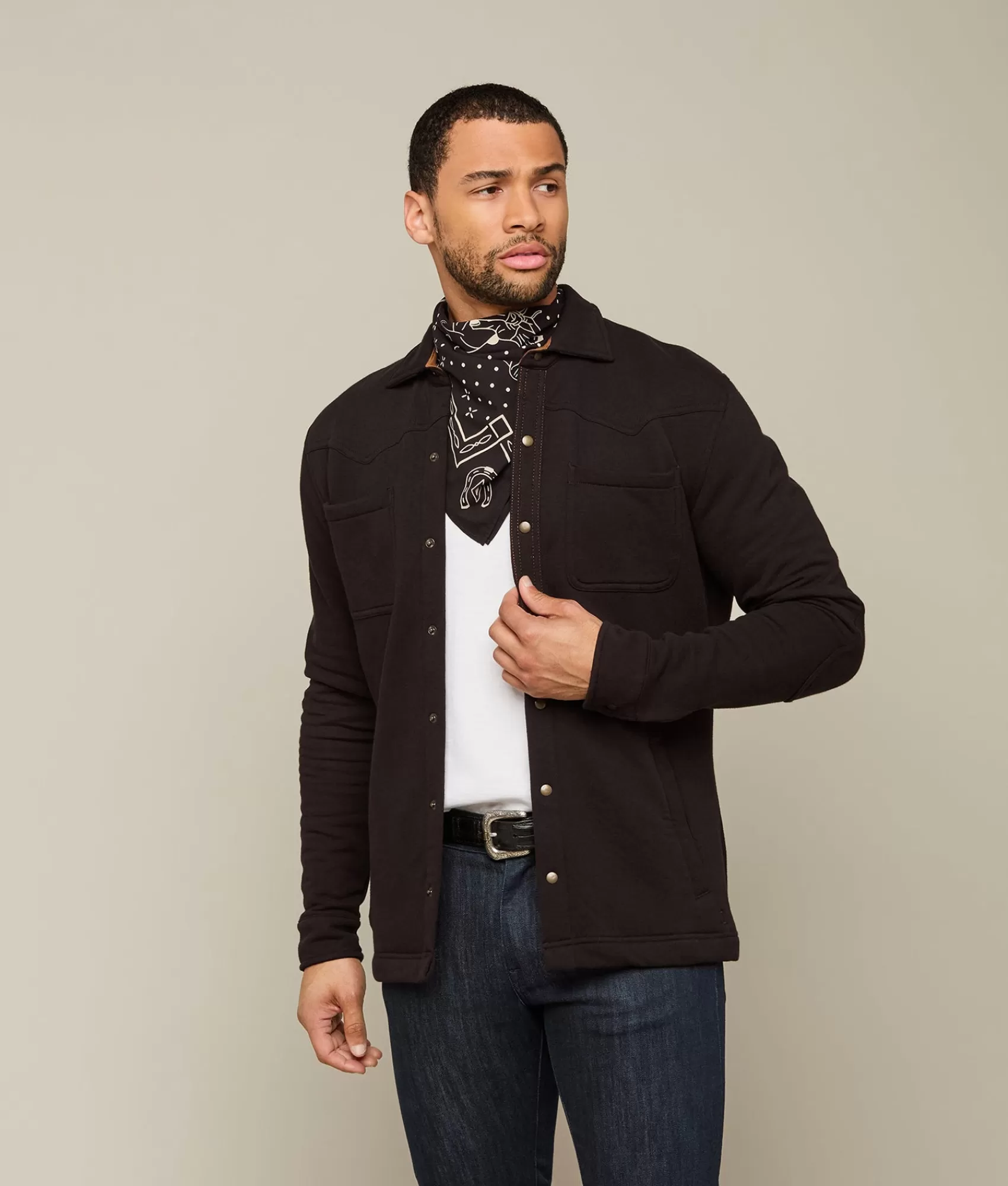Lucchese Outerwear | Heavy Fleece Shirt Jacket Black