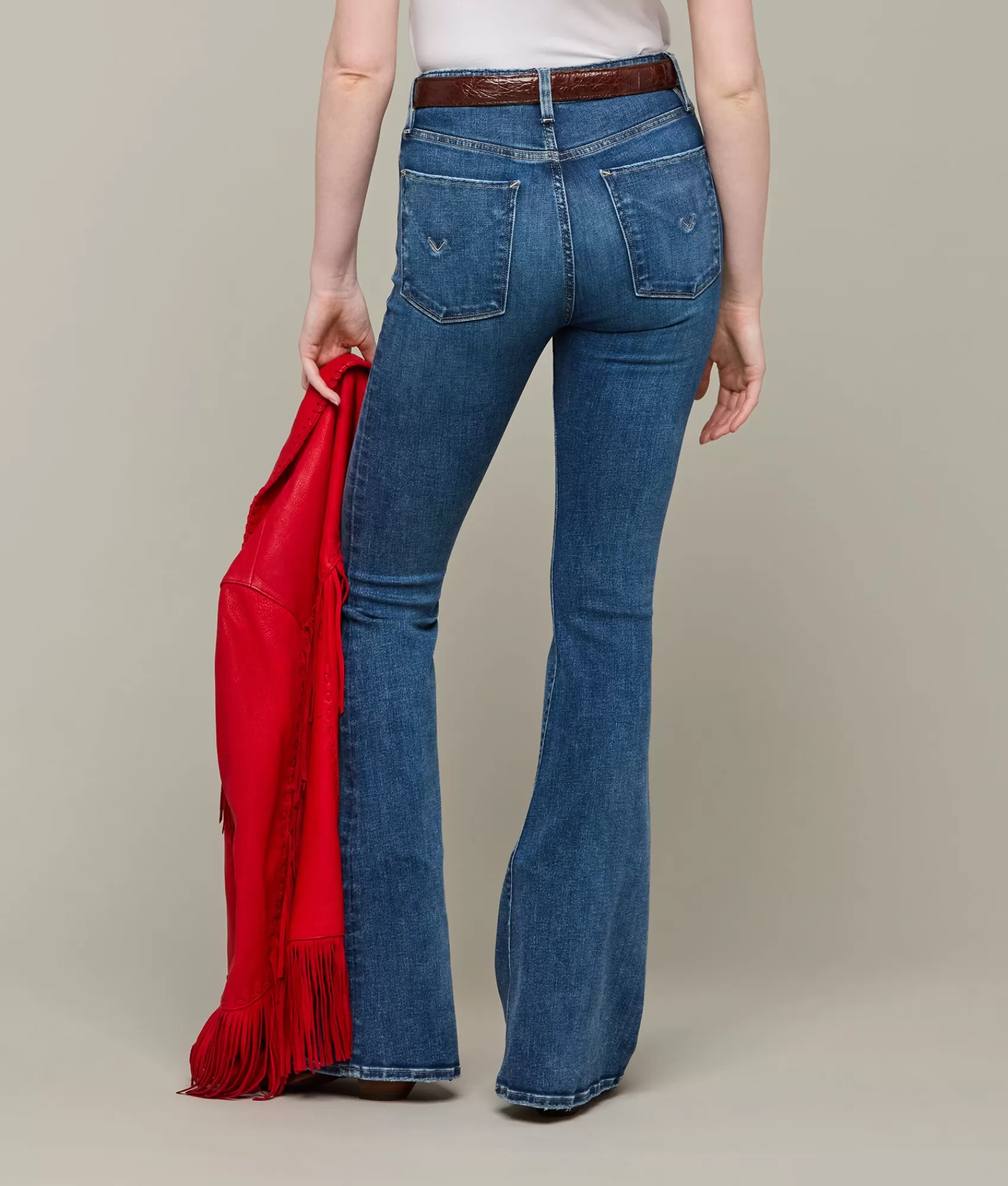 Lucchese Bottoms | Holly High-Rise Flare Jean Harvest