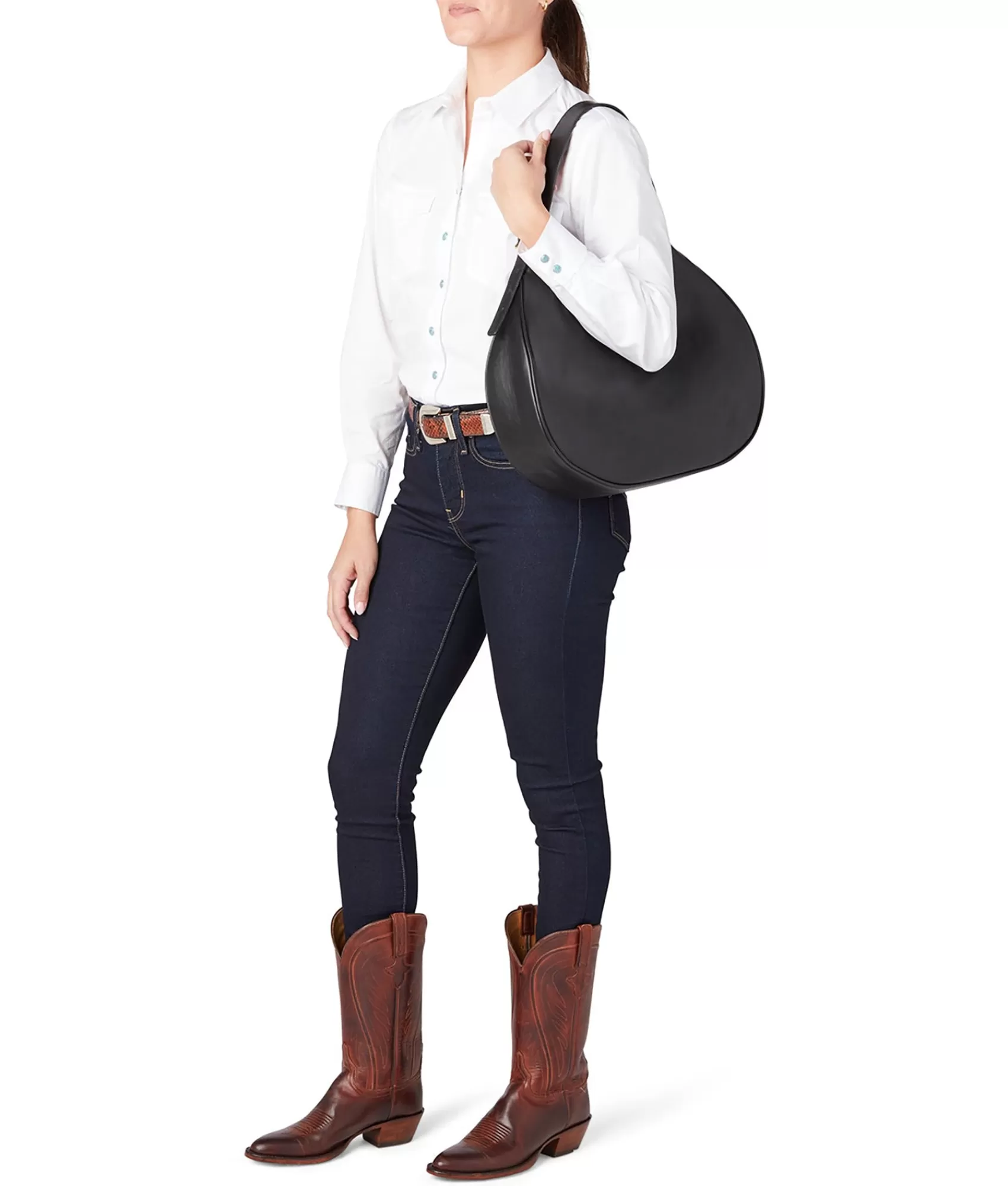 Lucchese Handbags | Large Heidi Hobo Bag Black