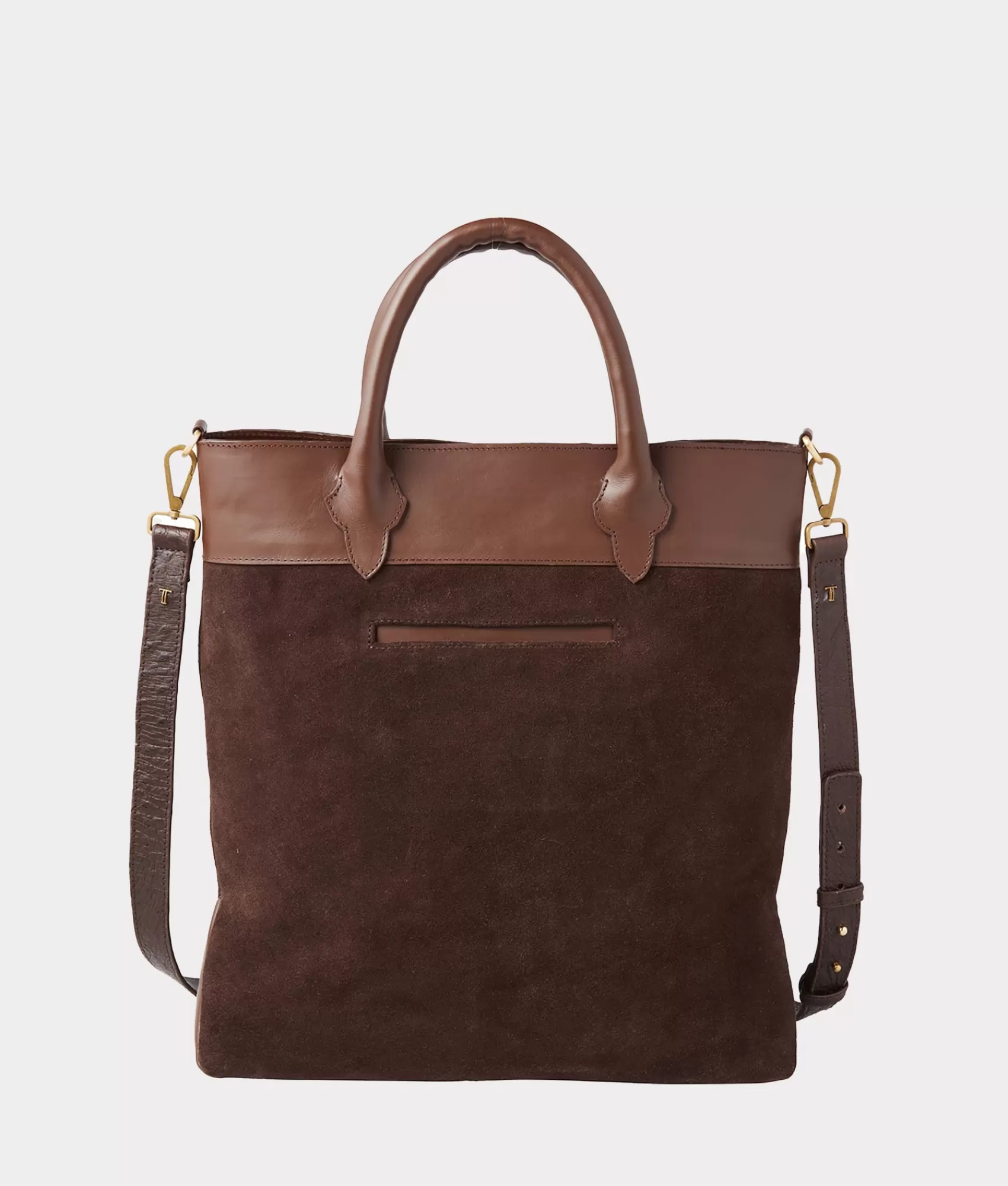 Lucchese Handbags | Large Lola Suede Shopper Chocolate