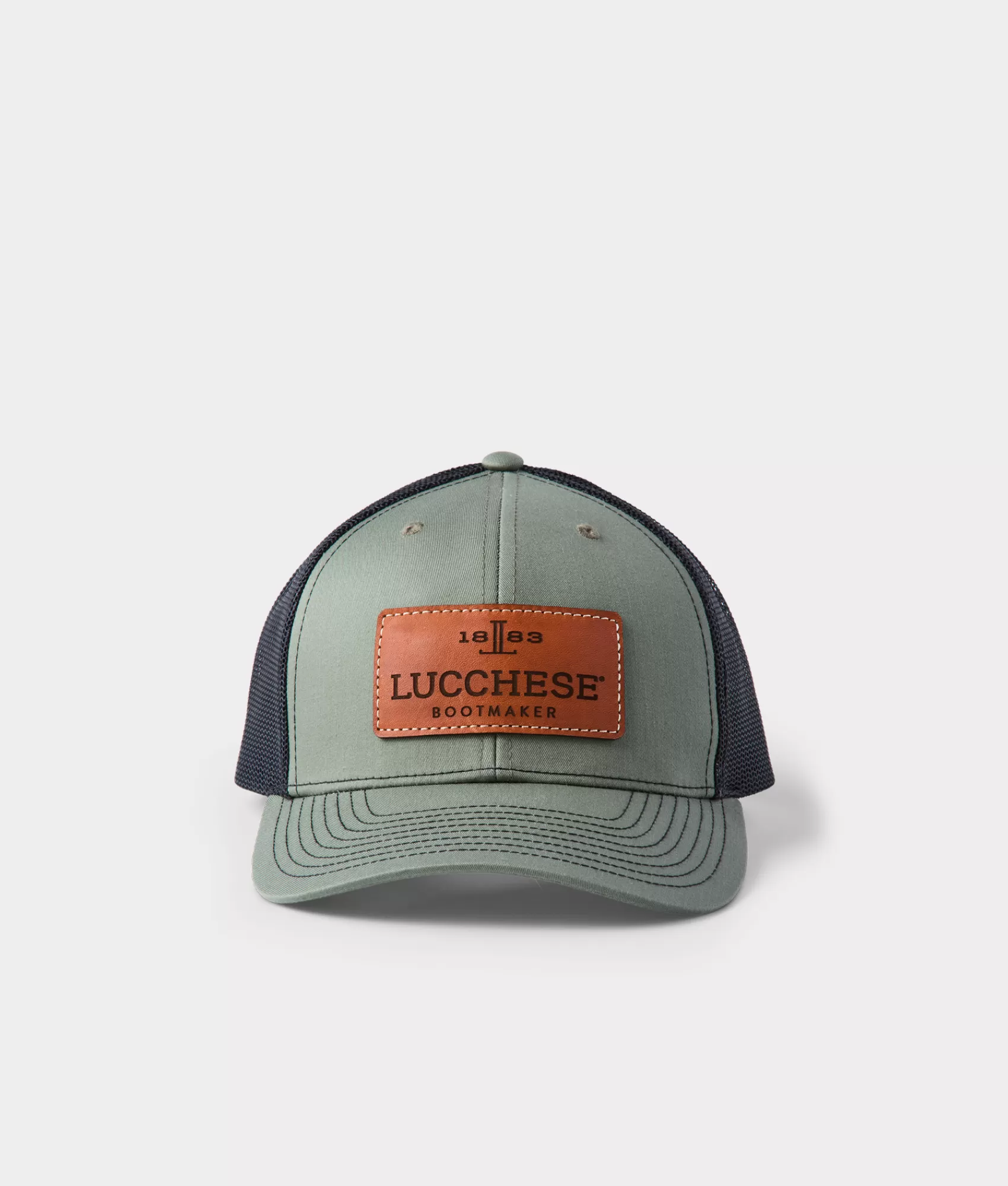 Lucchese Headwear | Headwear | Leather Patch Cap Loden+Black