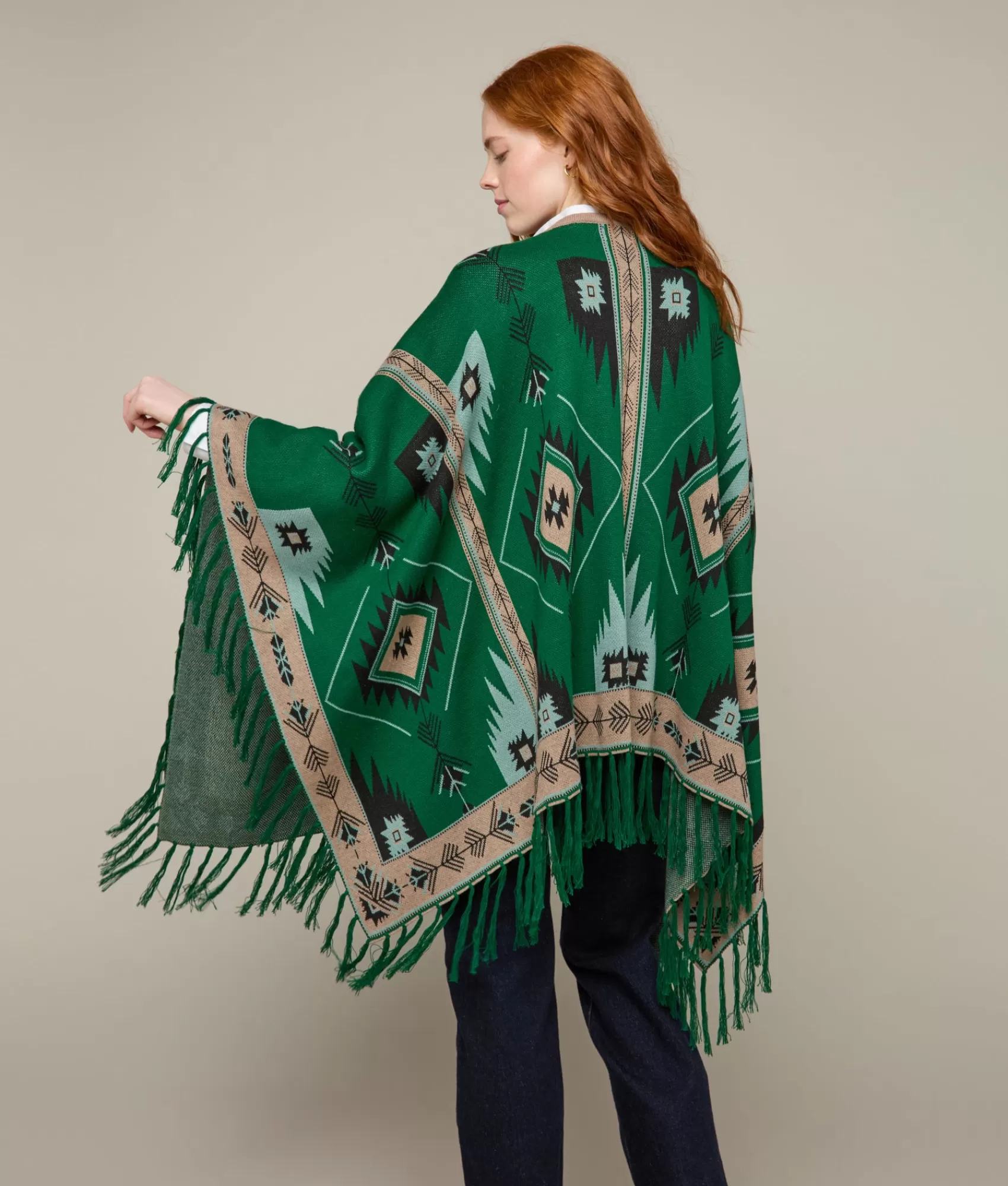 Lucchese Capes | Outerwear | Lightweight Alpaca Cape Emerald