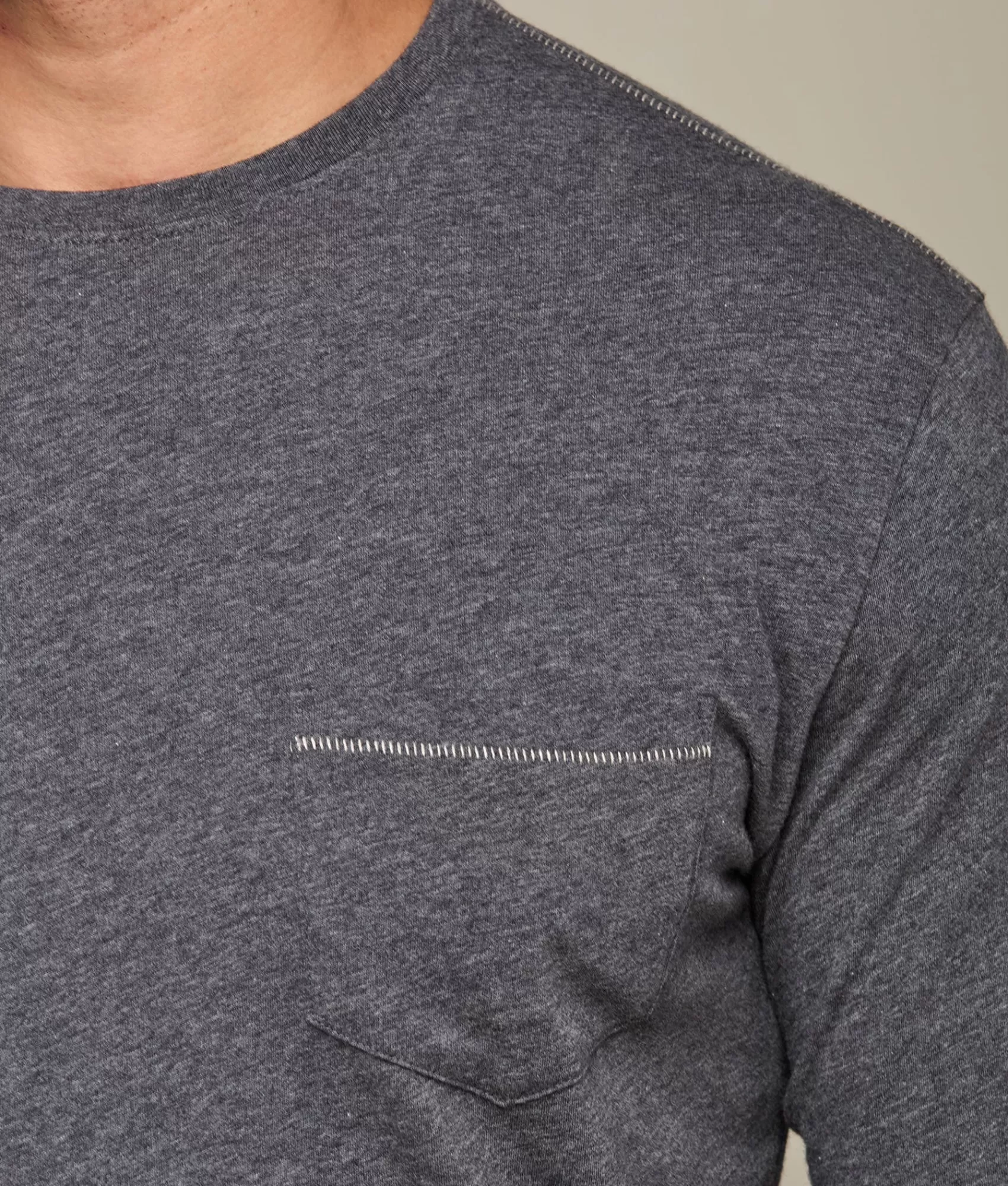 Lucchese Tops | Long Sleeve Bar Stitch Tee Grey