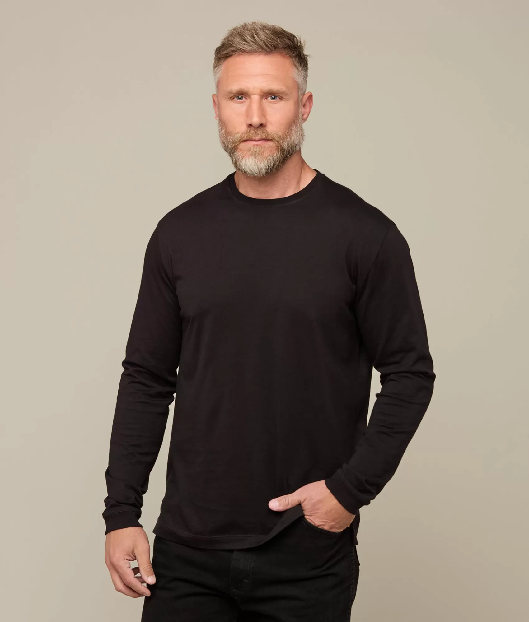 Lucchese Tops | Long Sleeve Pima Cotton Tee Black