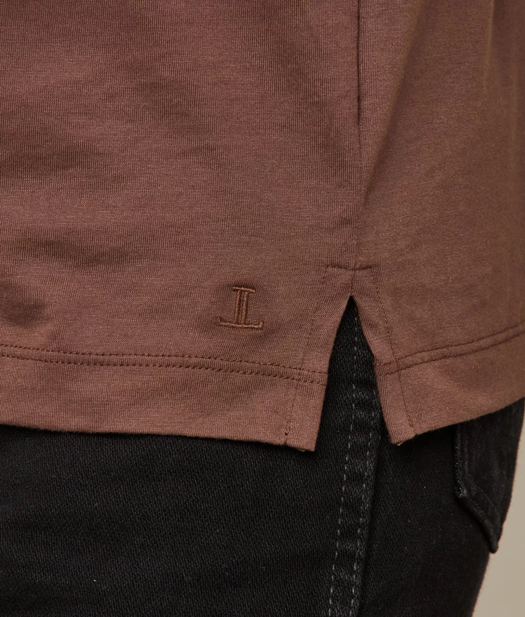 Lucchese Tops | Long Sleeve Pima Cotton Tee DarkBrown