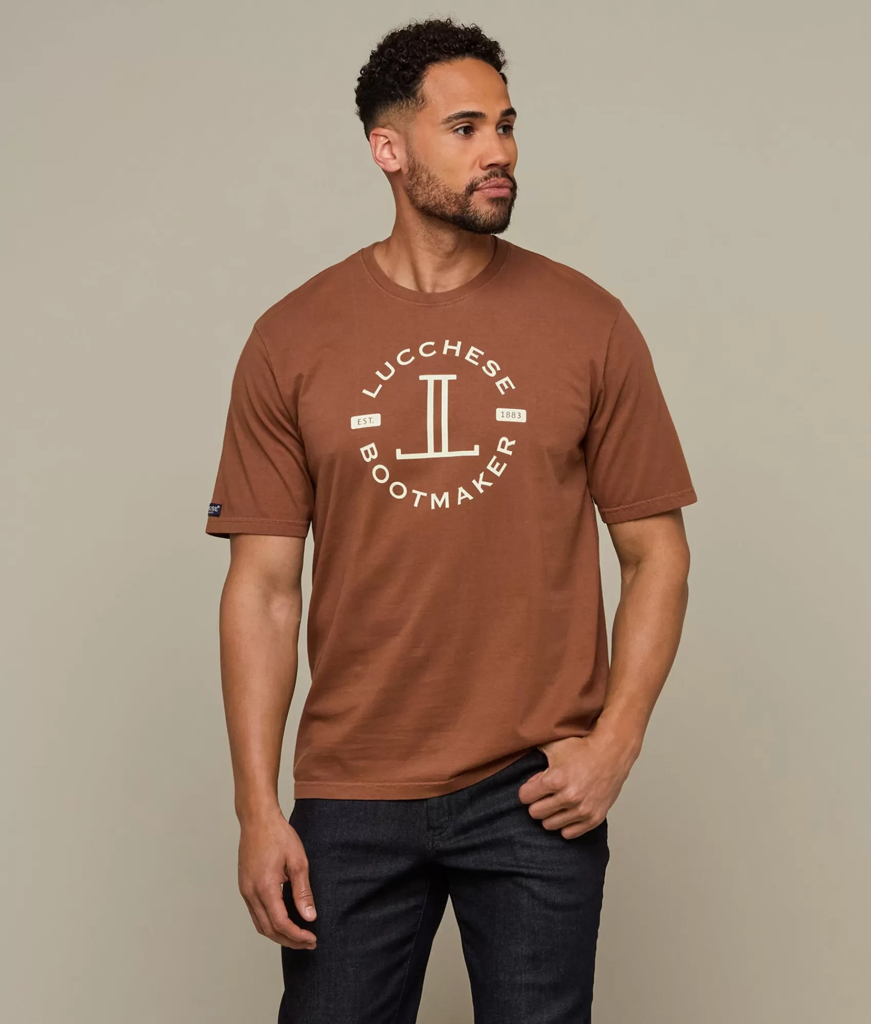 Lucchese Tops | Badge Tee Tobacco